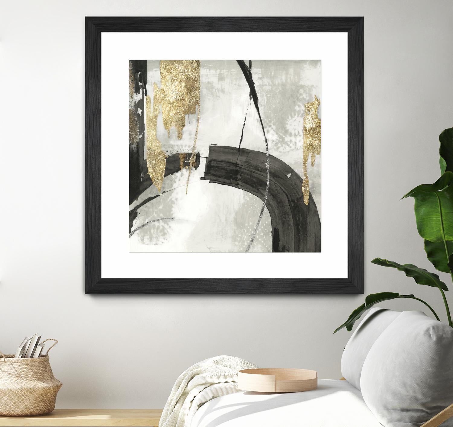 Black Ink I Gold Version by PI Studio on GIANT ART - black abstract
