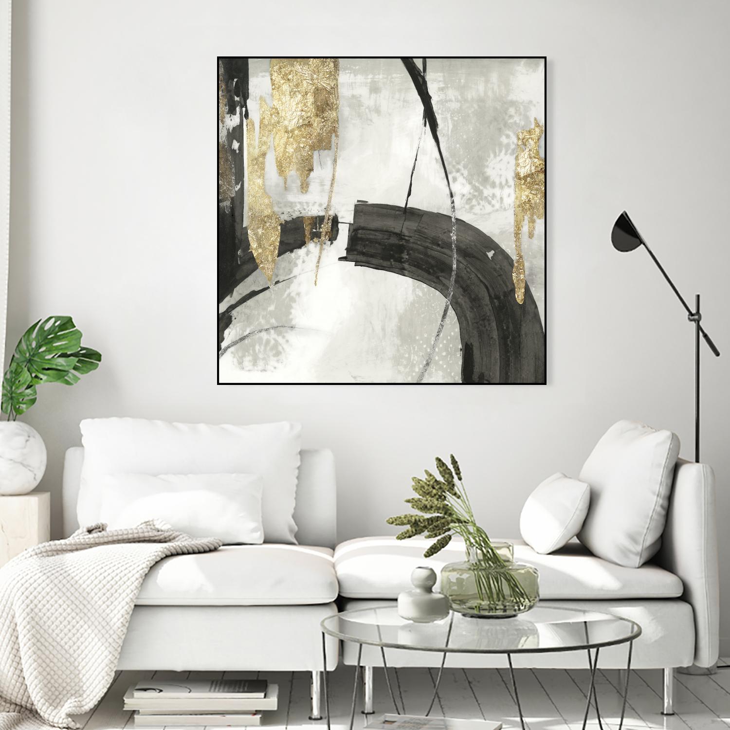 Black Ink I Gold Version by PI Studio on GIANT ART - black abstract