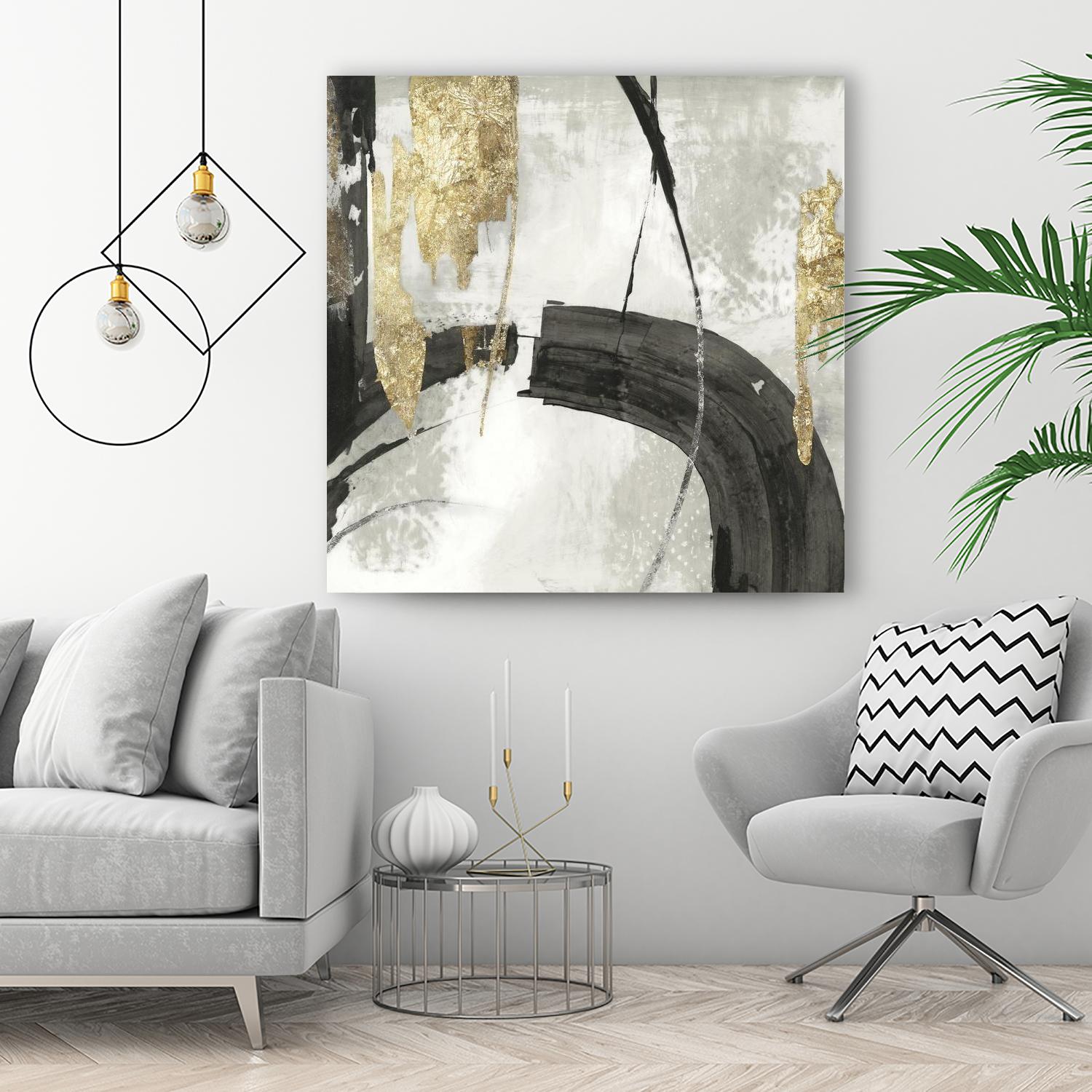 Black Ink I Gold Version by PI Studio on GIANT ART - black abstract