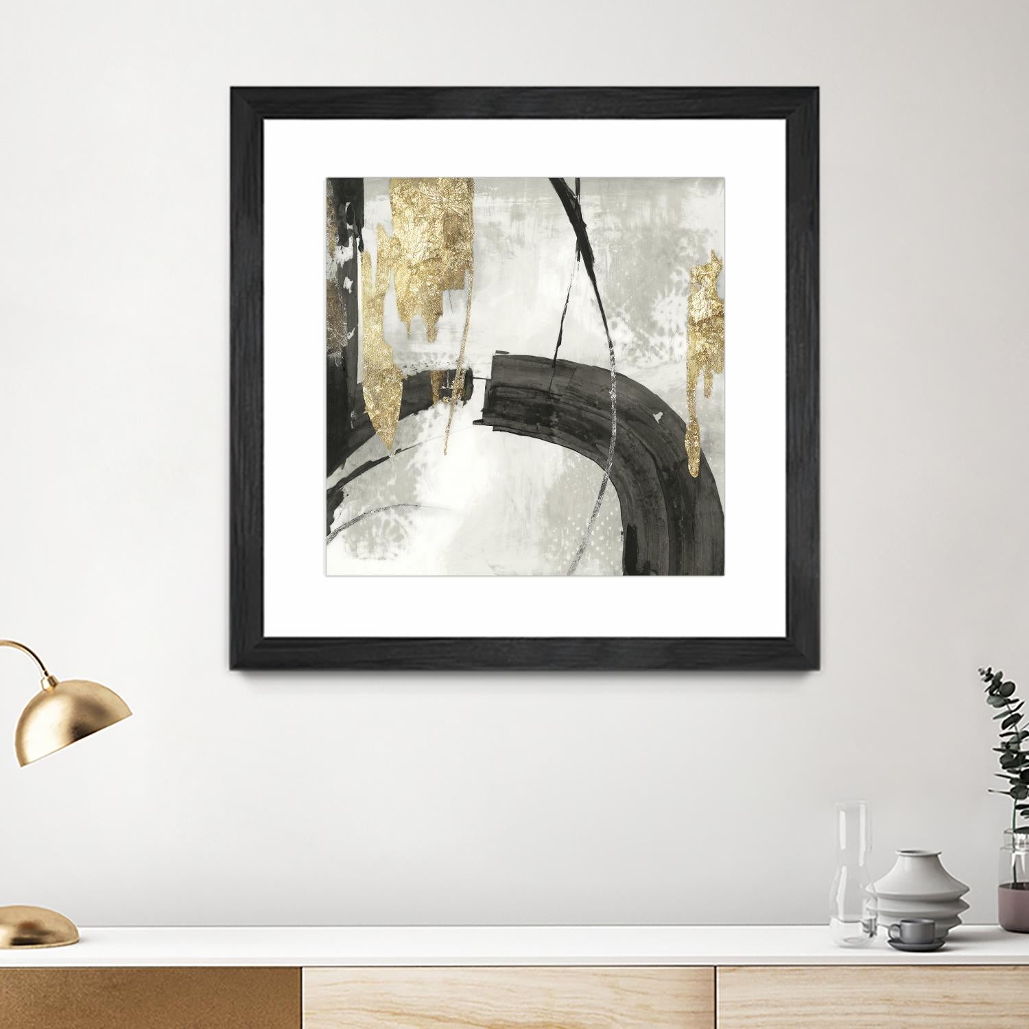 Black Ink I Gold Version by PI Studio on GIANT ART - black abstract