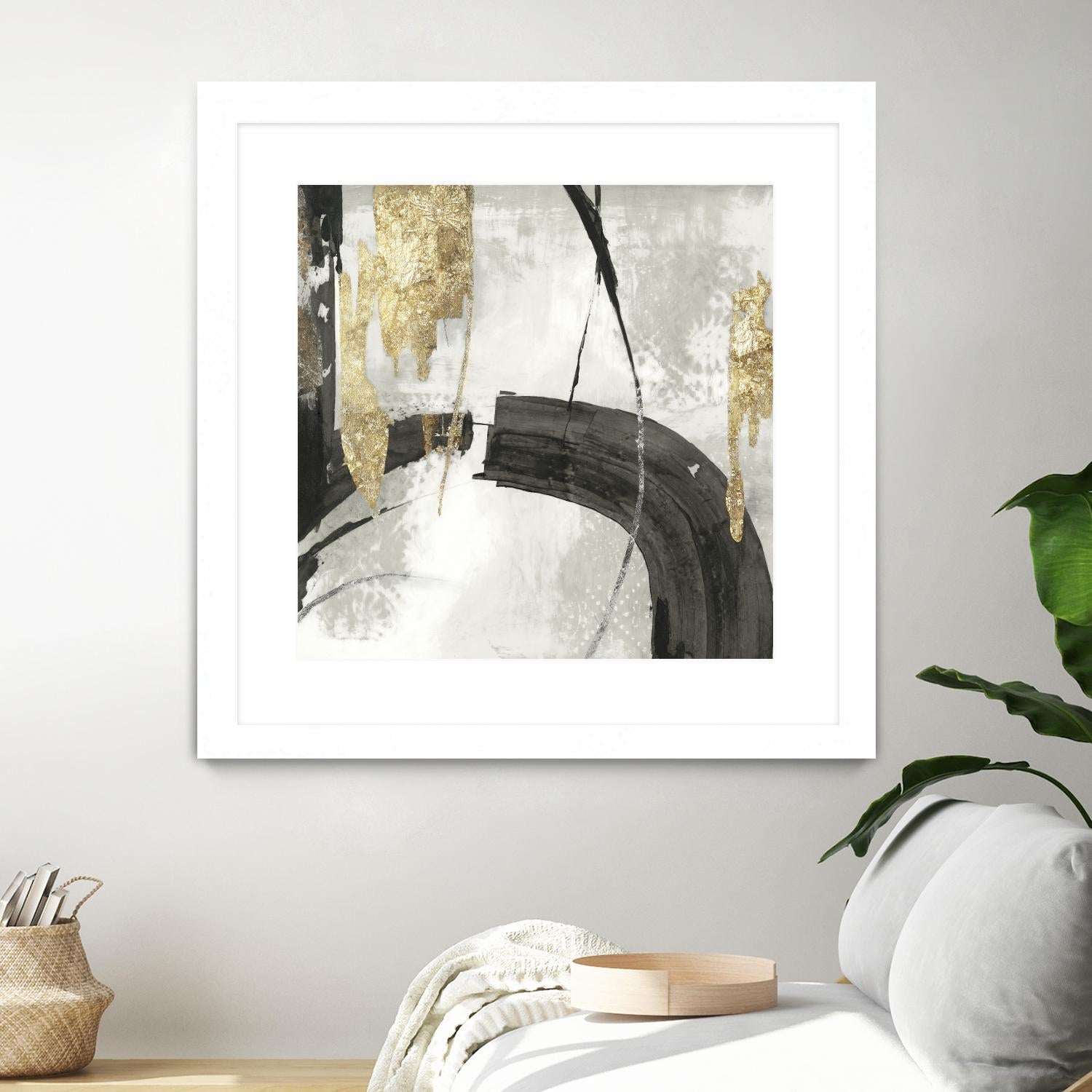 Black Ink I Gold Version by PI Studio on GIANT ART - black abstract