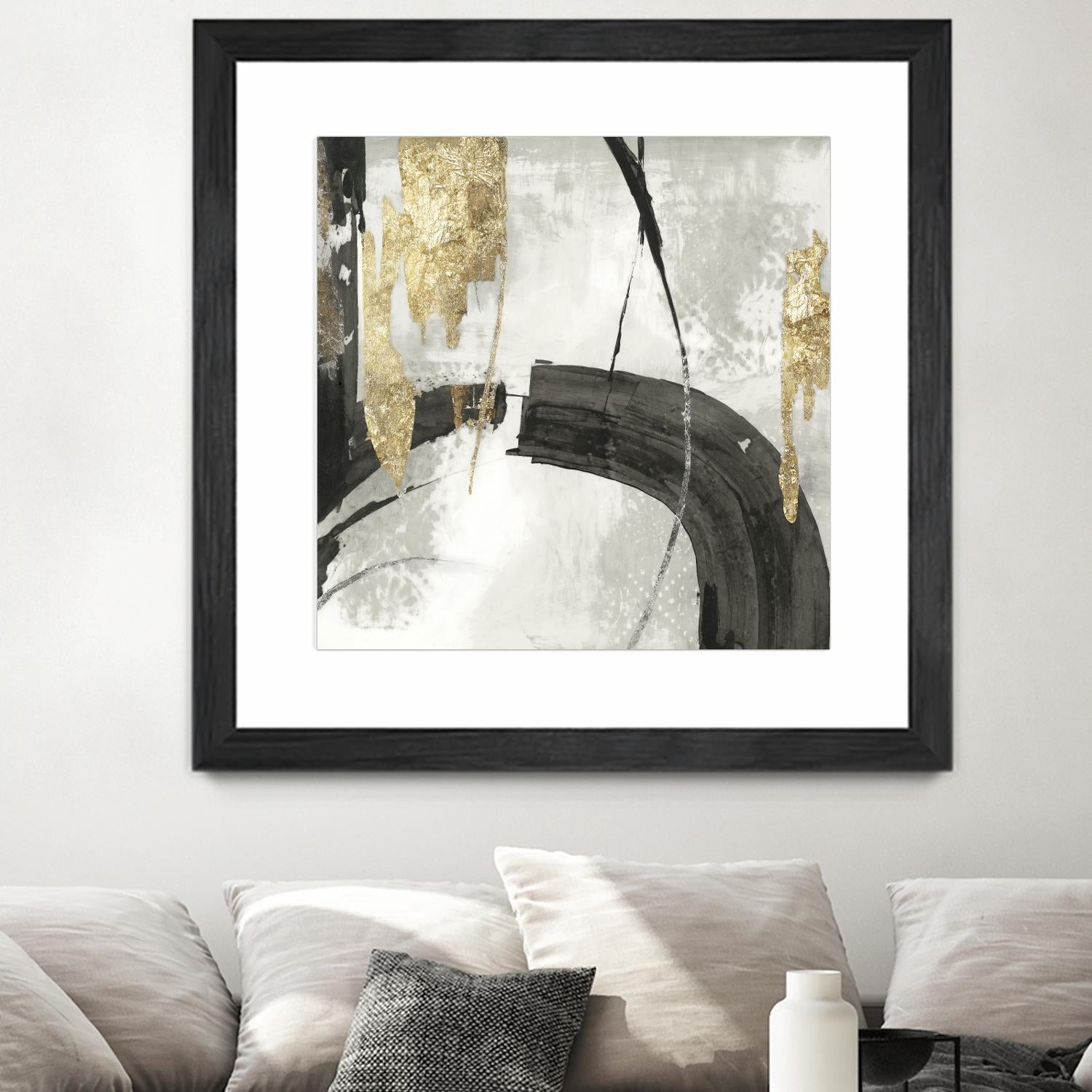 Black Ink I Gold Version by PI Studio on GIANT ART - black abstract