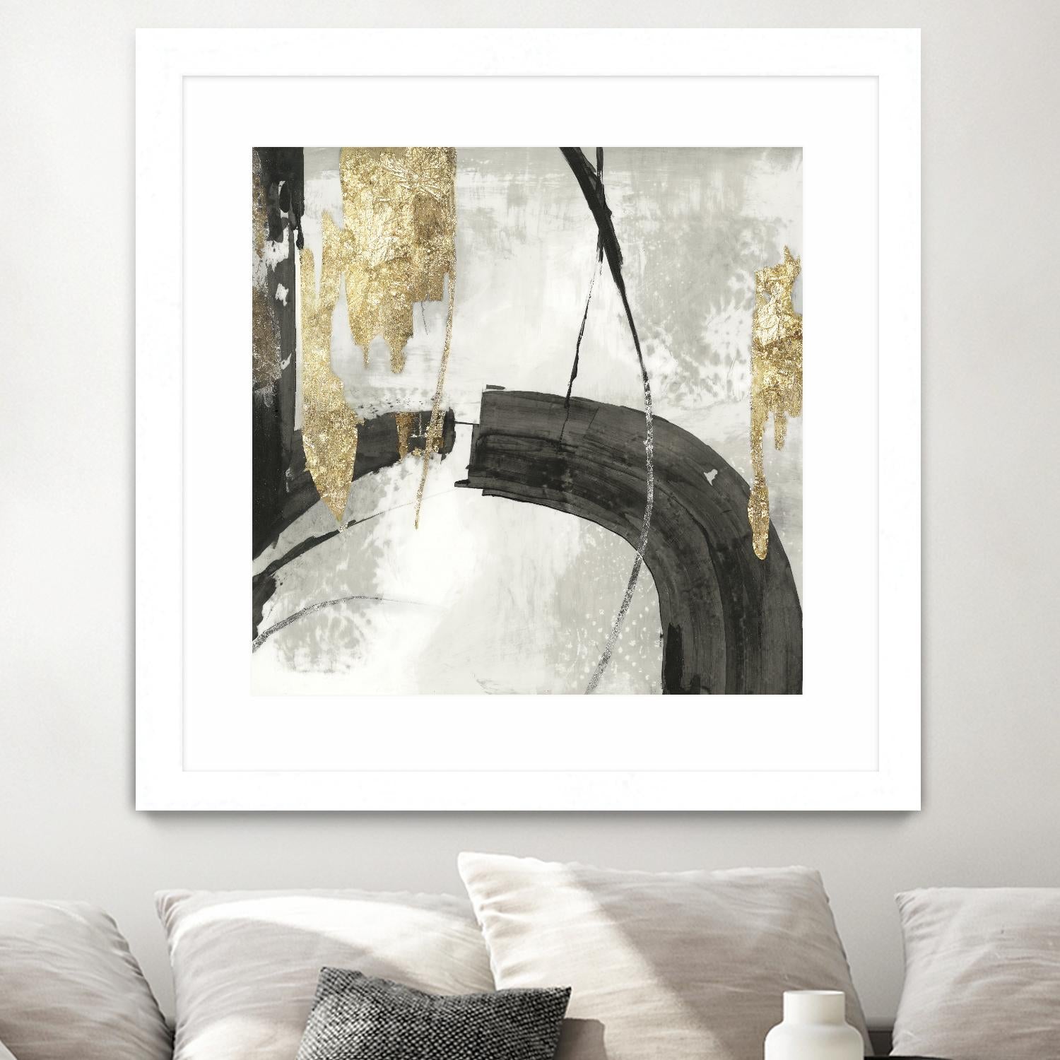 Black Ink I Gold Version by PI Studio on GIANT ART - black abstract