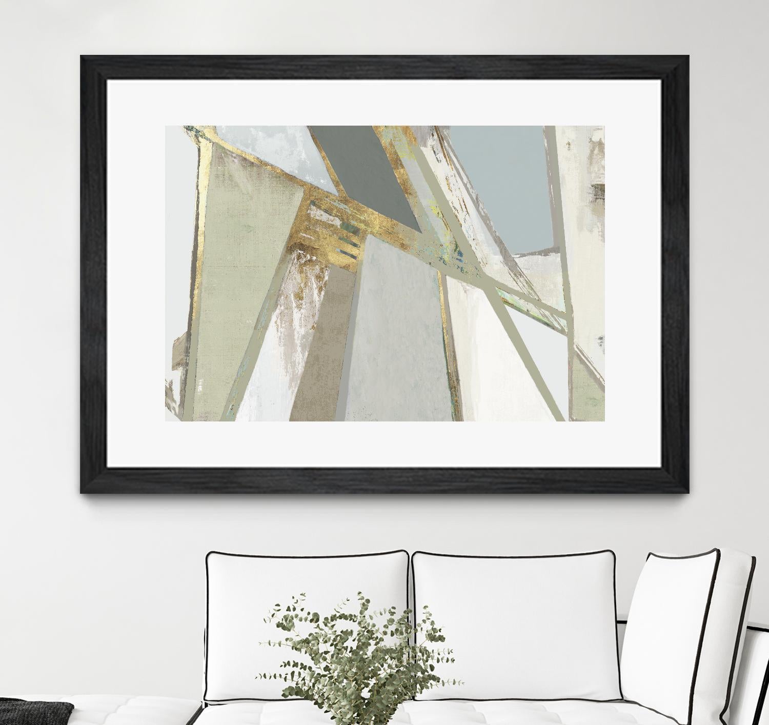 Warm Geometric I Neutral Version by PI Studio on GIANT ART - gold abstract