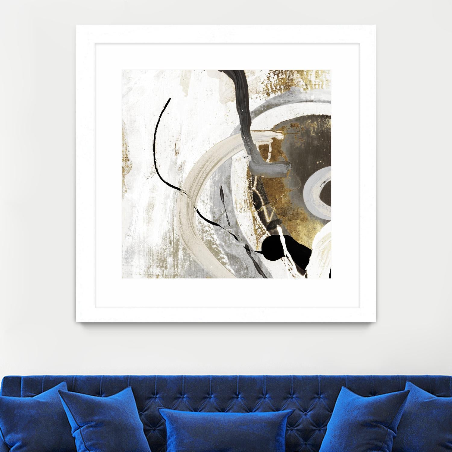 Teal - Tangled II Teal version by PI Studio on GIANT ART - grey abstract