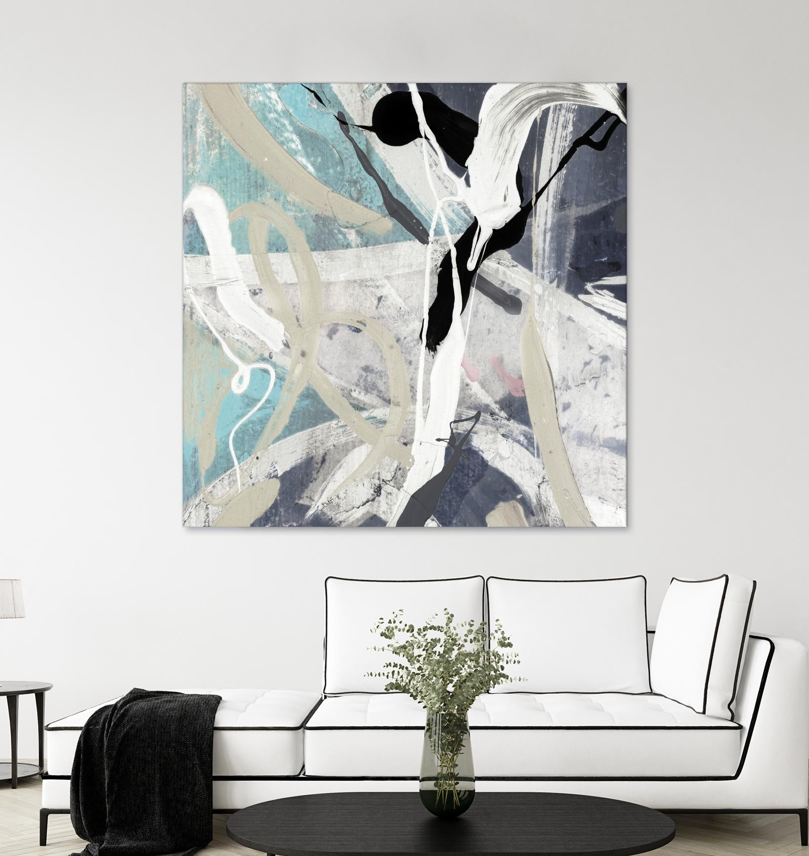 Tangled IV Teal Version by PI Studio on GIANT ART - cyan abstract