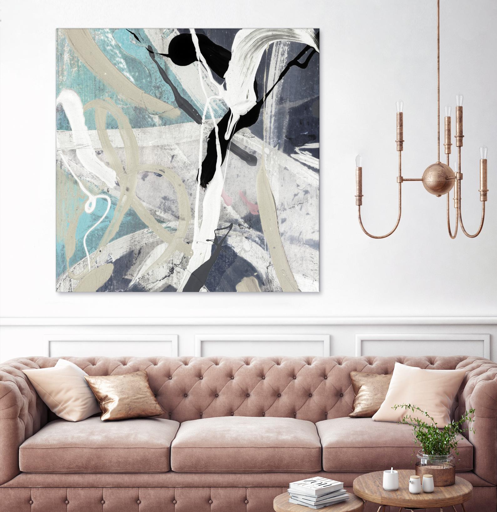 Tangled IV Teal Version by PI Studio on GIANT ART - cyan abstract