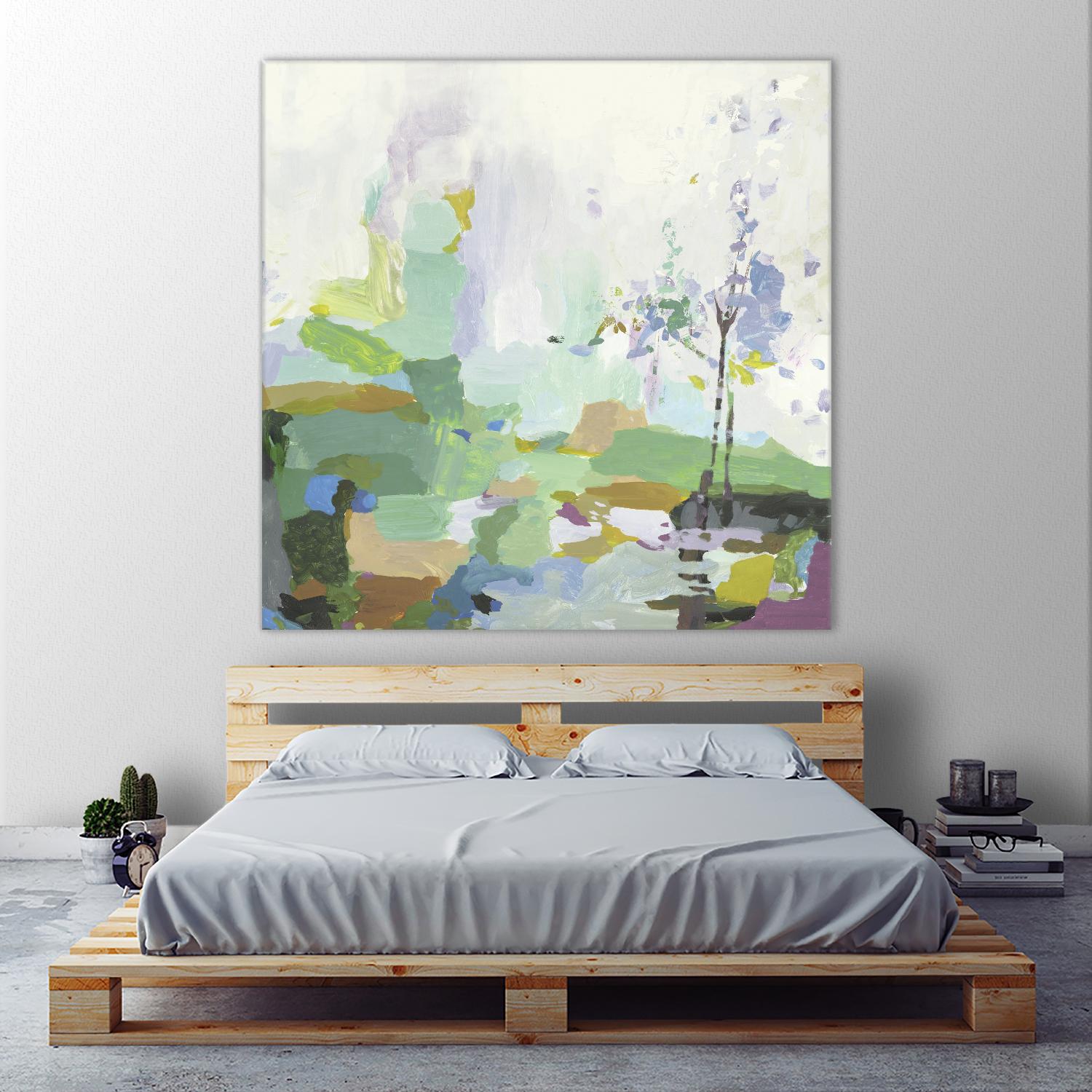 Single tree by PI Studio on GIANT ART - green abstract