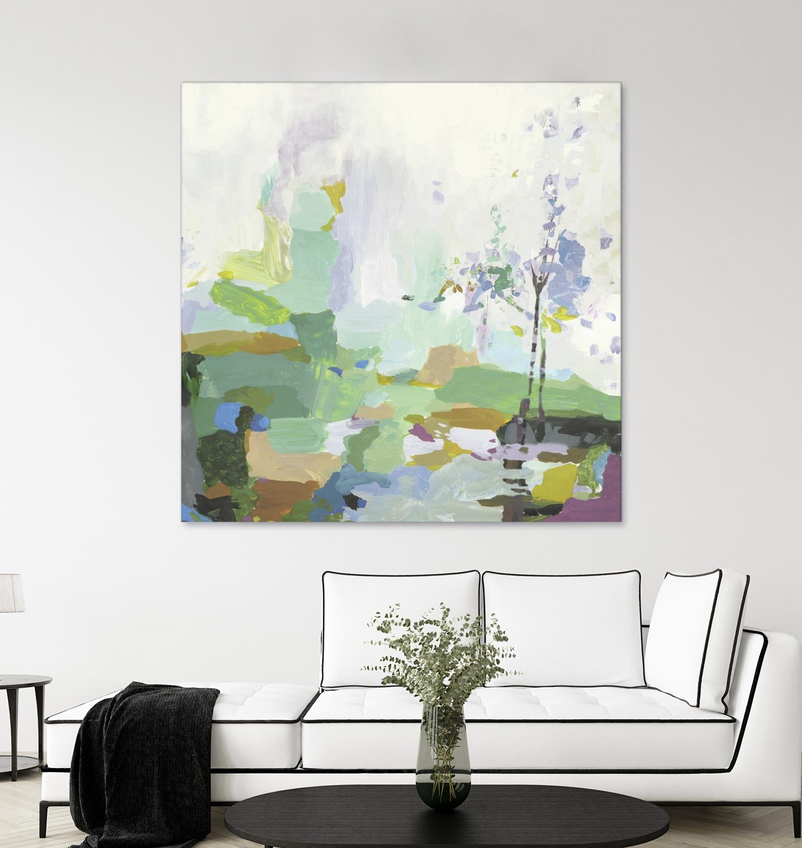 Single tree by PI Studio on GIANT ART - green abstract