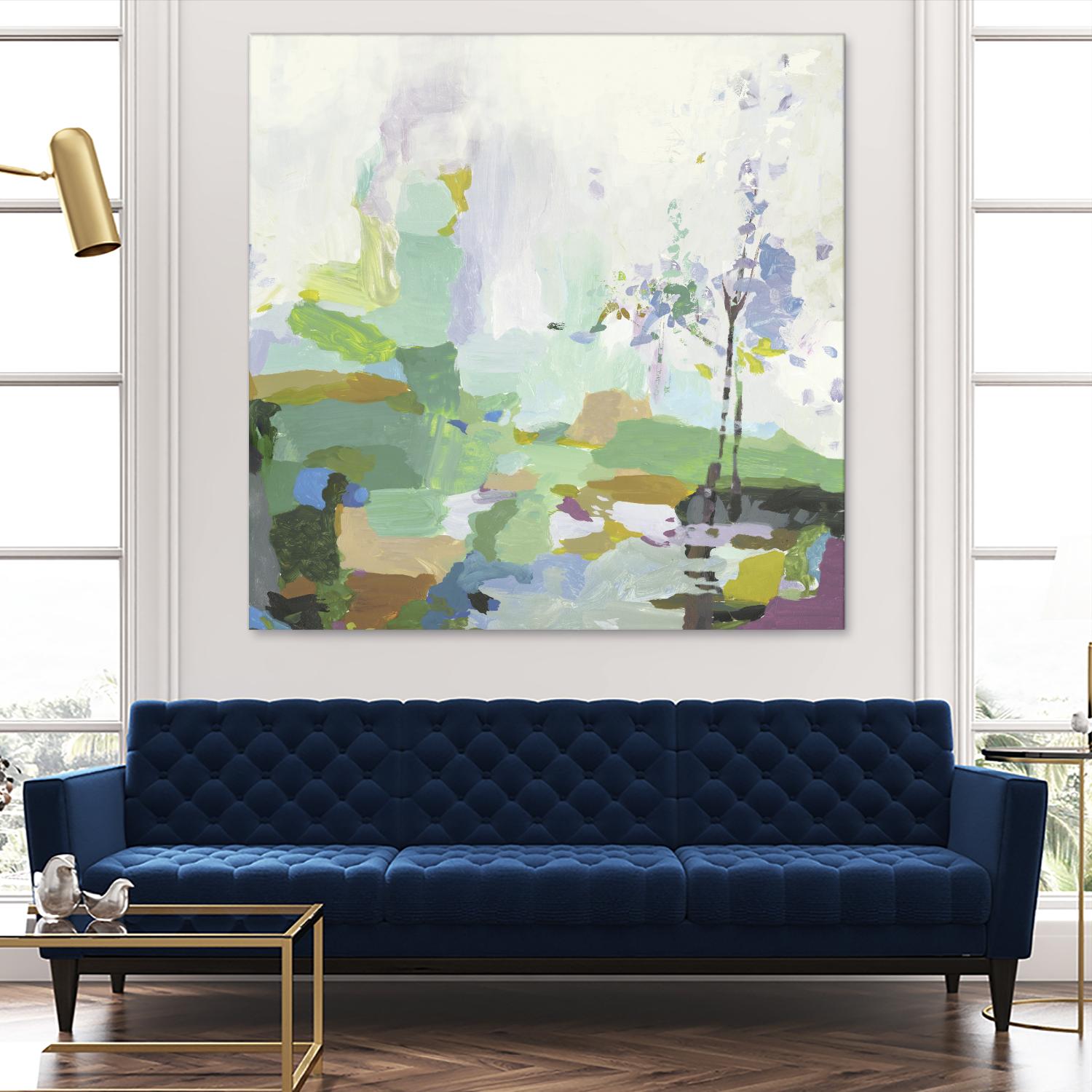 Single tree by PI Studio on GIANT ART - green abstract