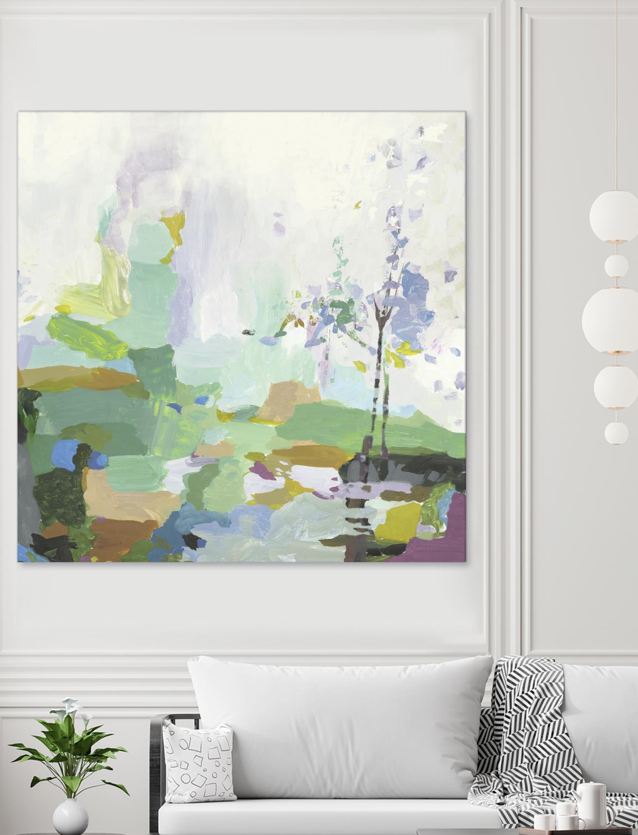 Single tree by PI Studio on GIANT ART - green abstract