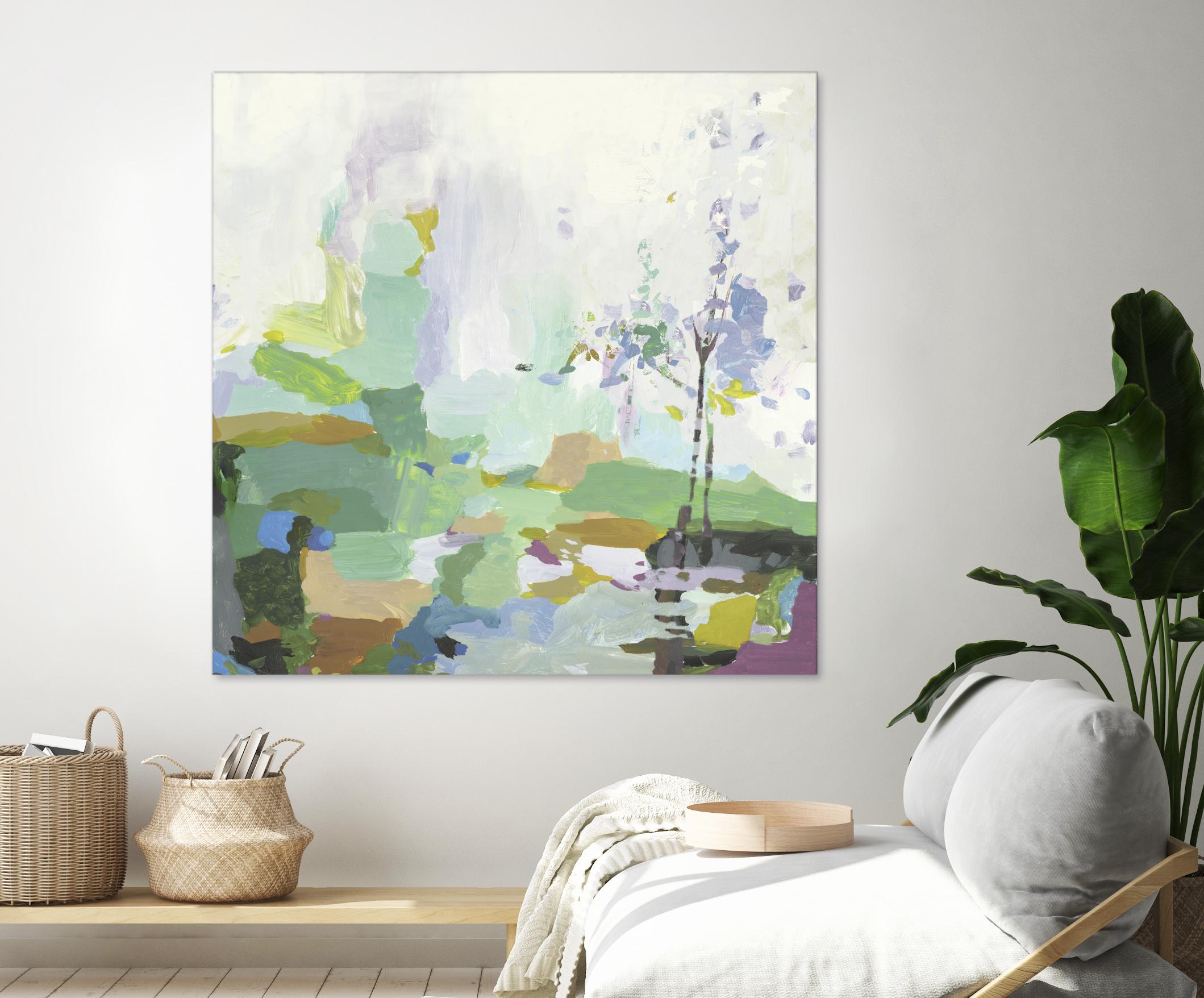 Single tree by PI Studio on GIANT ART - green abstract