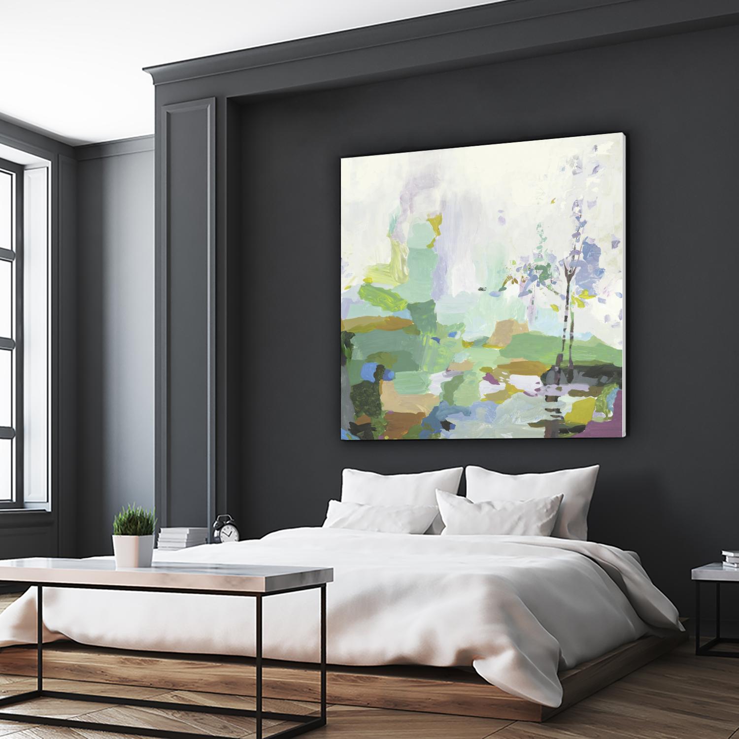 Single tree by PI Studio on GIANT ART - green abstract