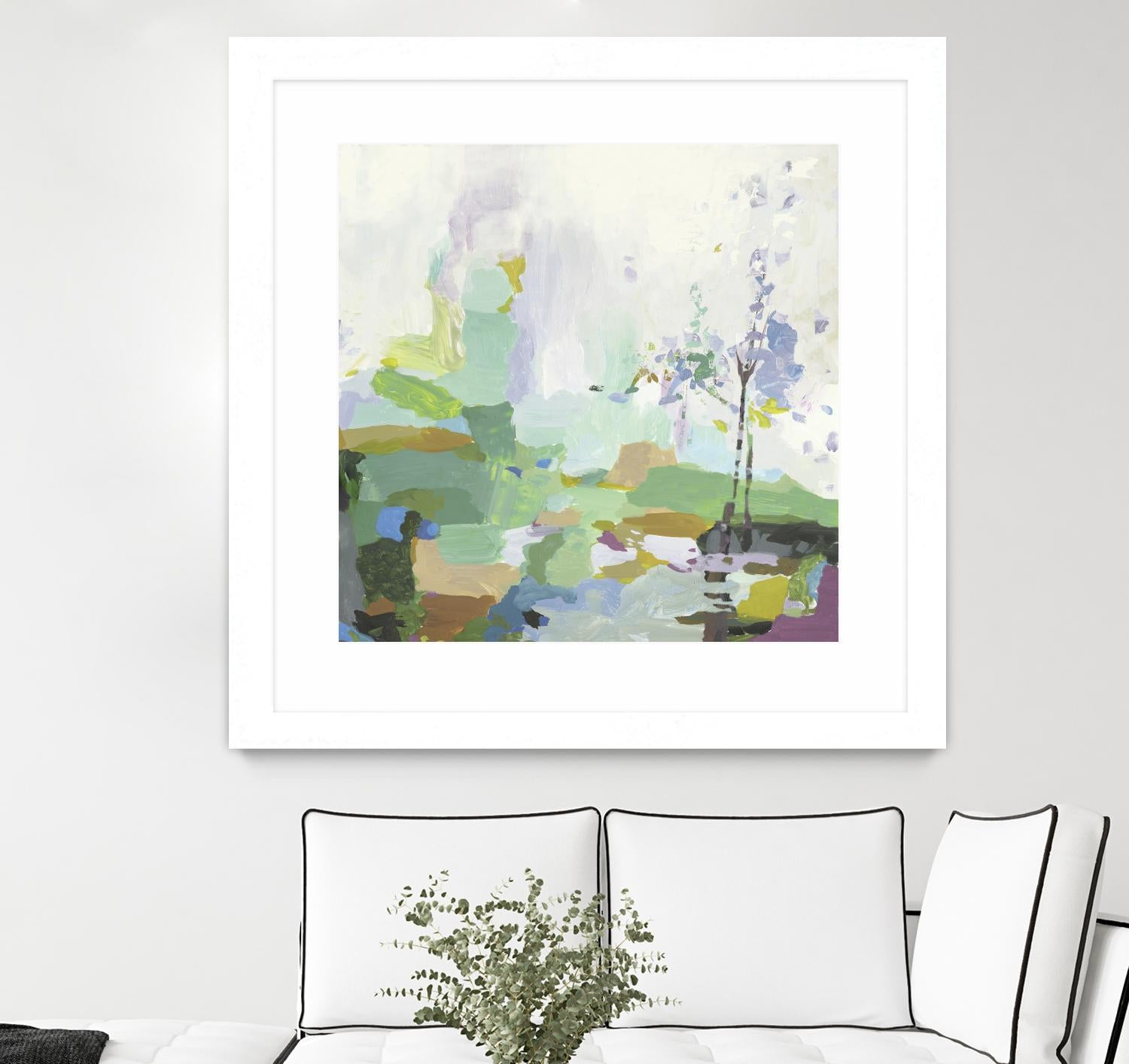 Single tree by PI Studio on GIANT ART - green abstract