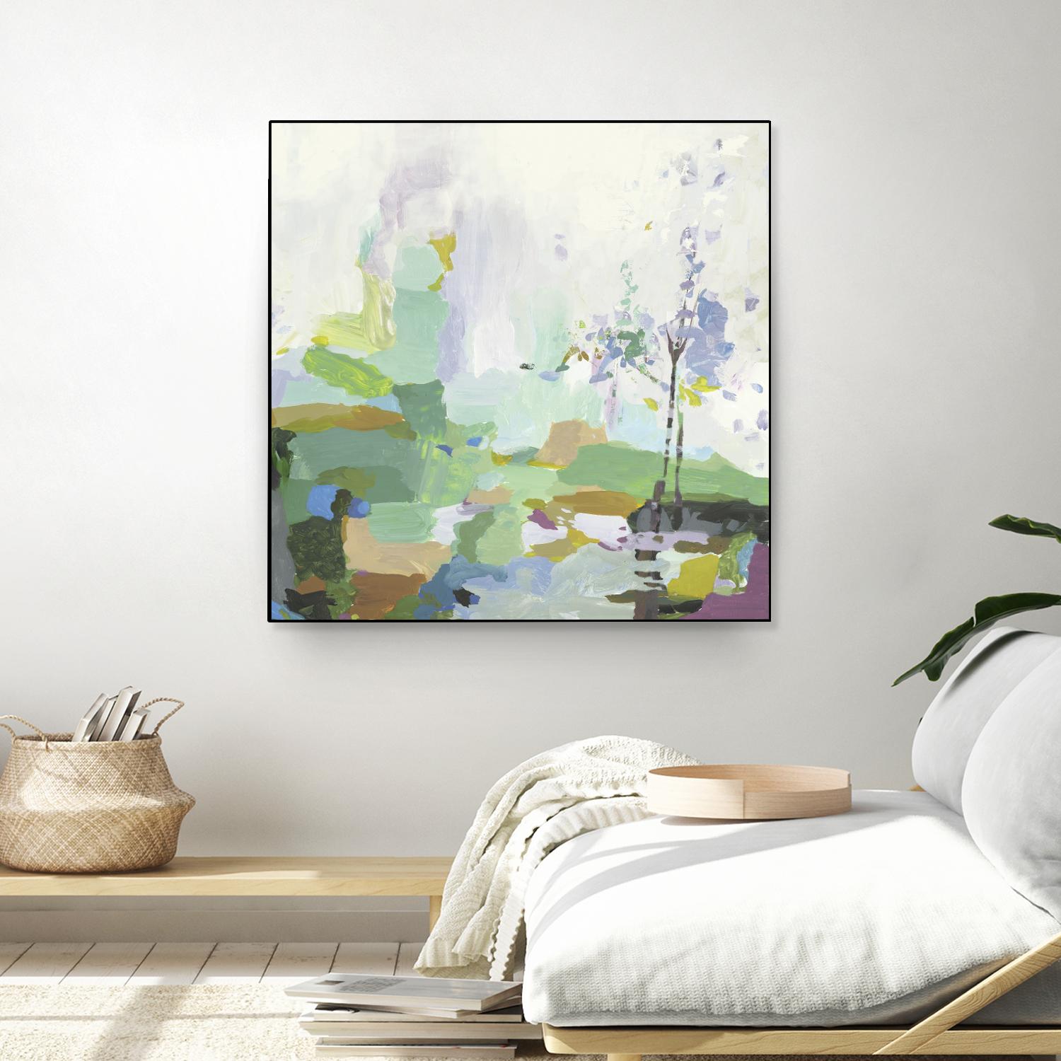 Single tree by PI Studio on GIANT ART - green abstract