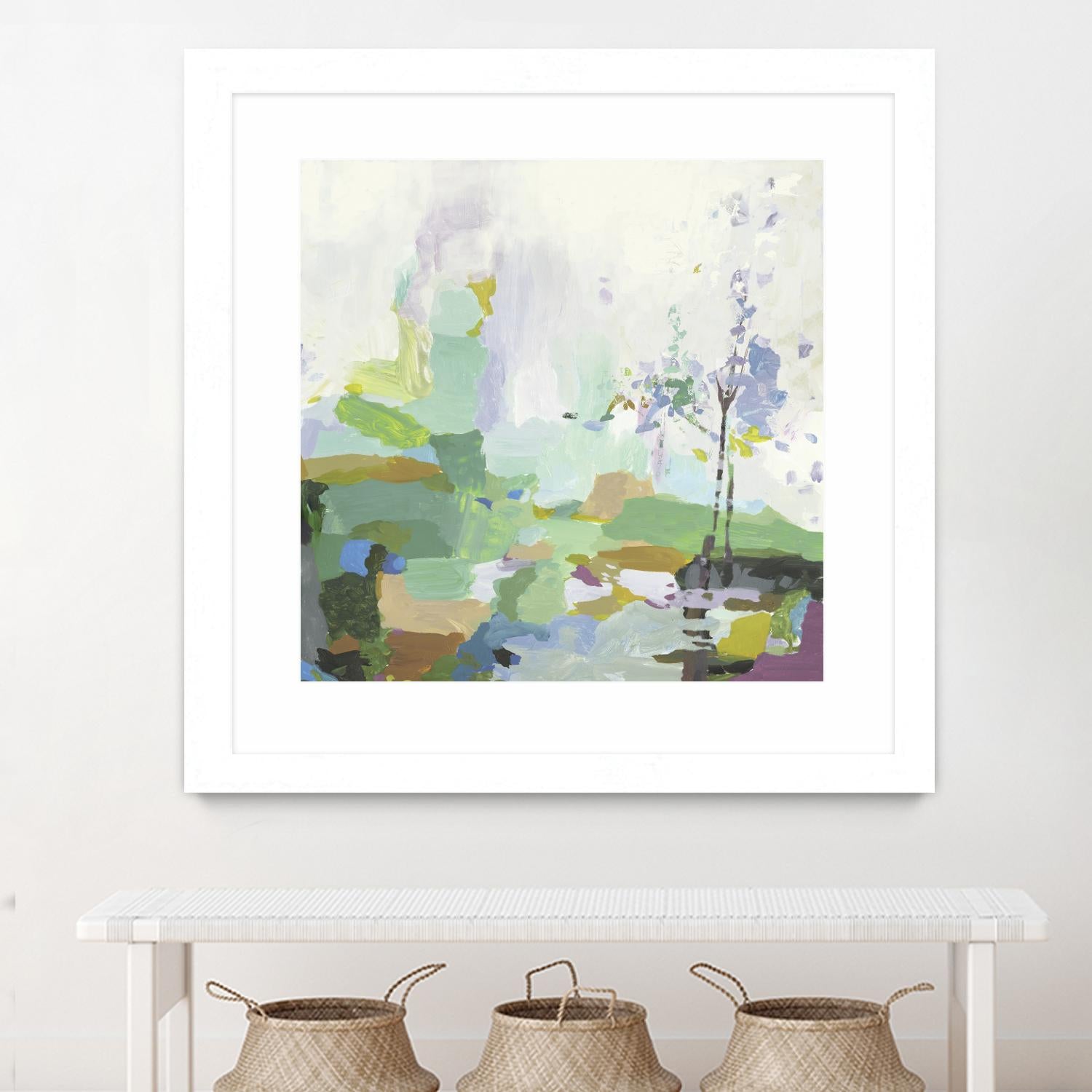 Single tree by PI Studio on GIANT ART - green abstract