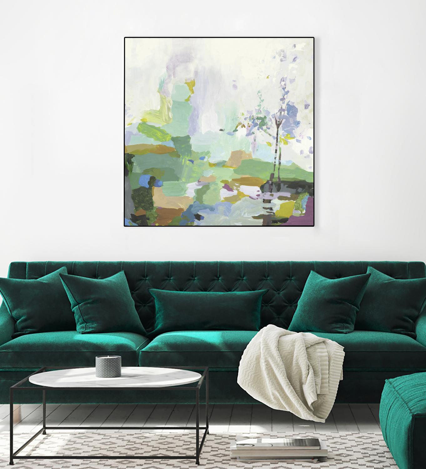 Single tree by PI Studio on GIANT ART - green abstract