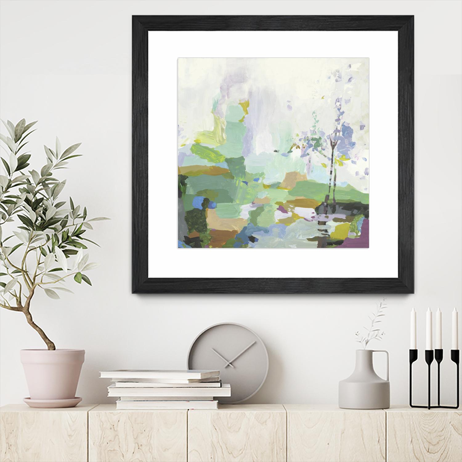 Single tree by PI Studio on GIANT ART - green abstract