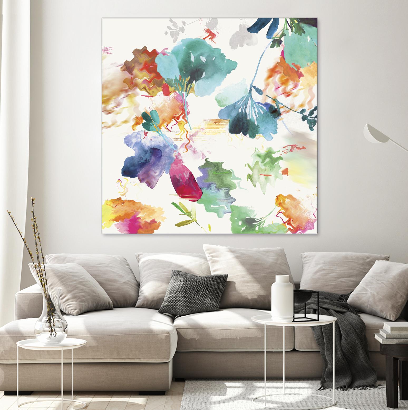 Glitchy Floral I by PI Studio on GIANT ART - blue abstract