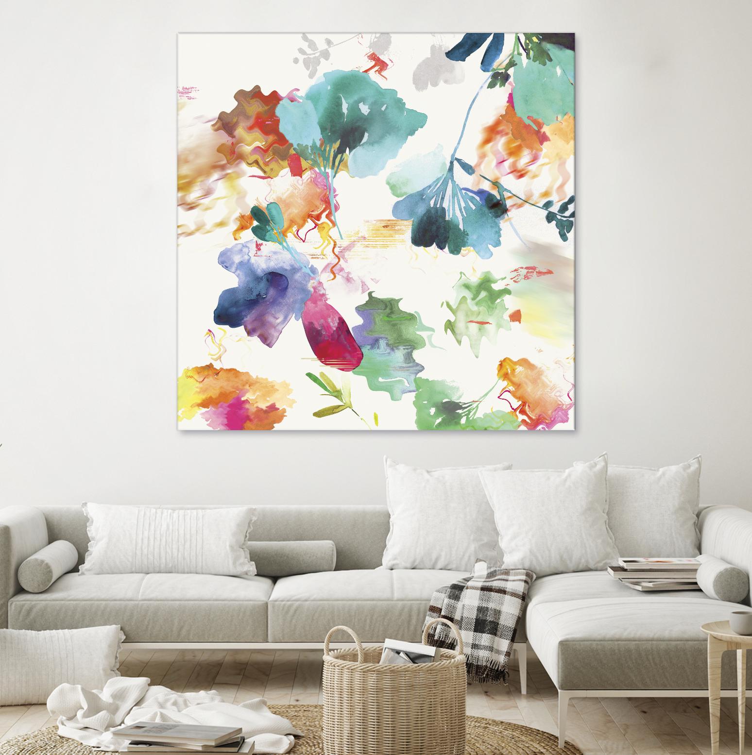 Glitchy Floral I by PI Studio on GIANT ART - blue abstract