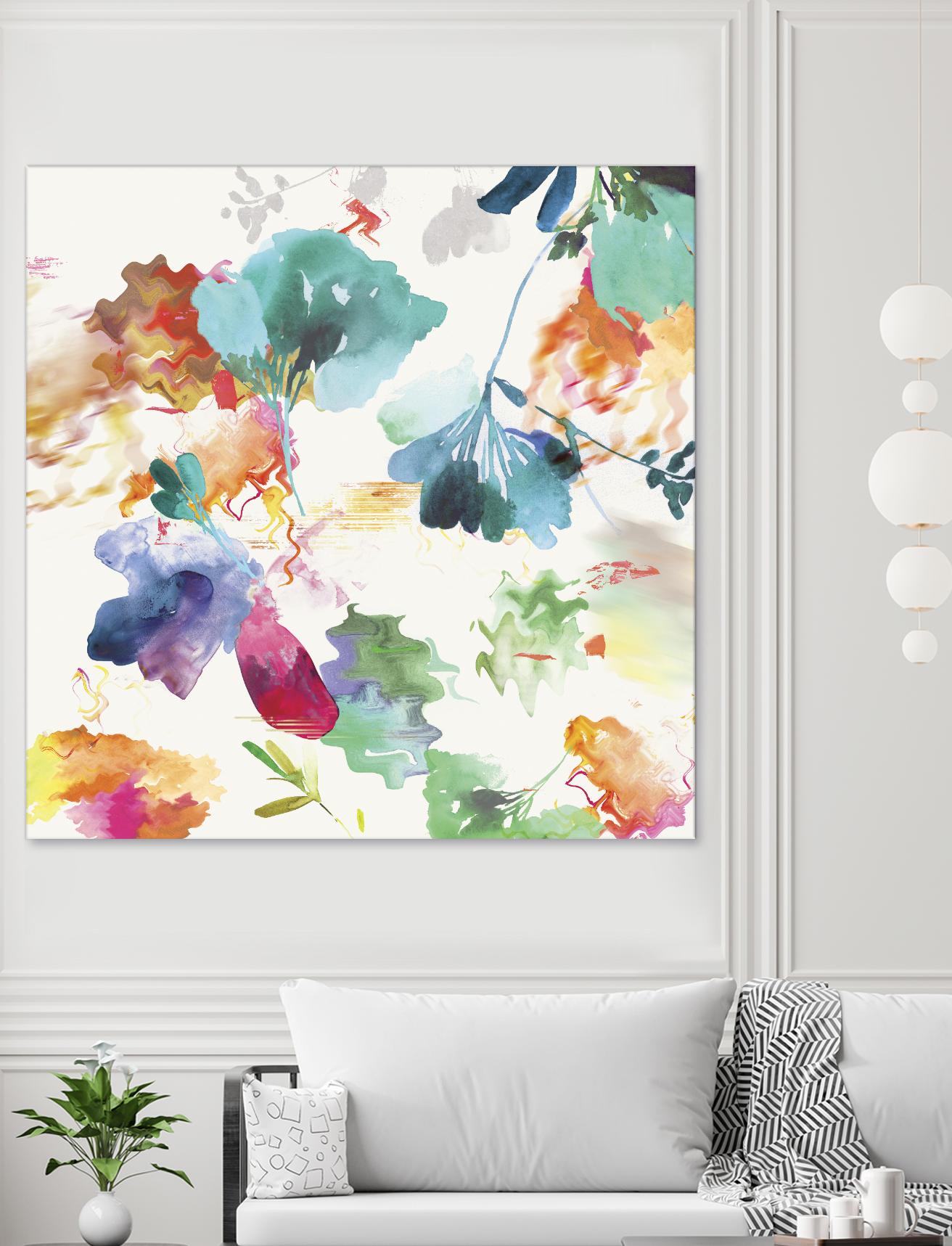 Glitchy Floral I by PI Studio on GIANT ART - blue abstract