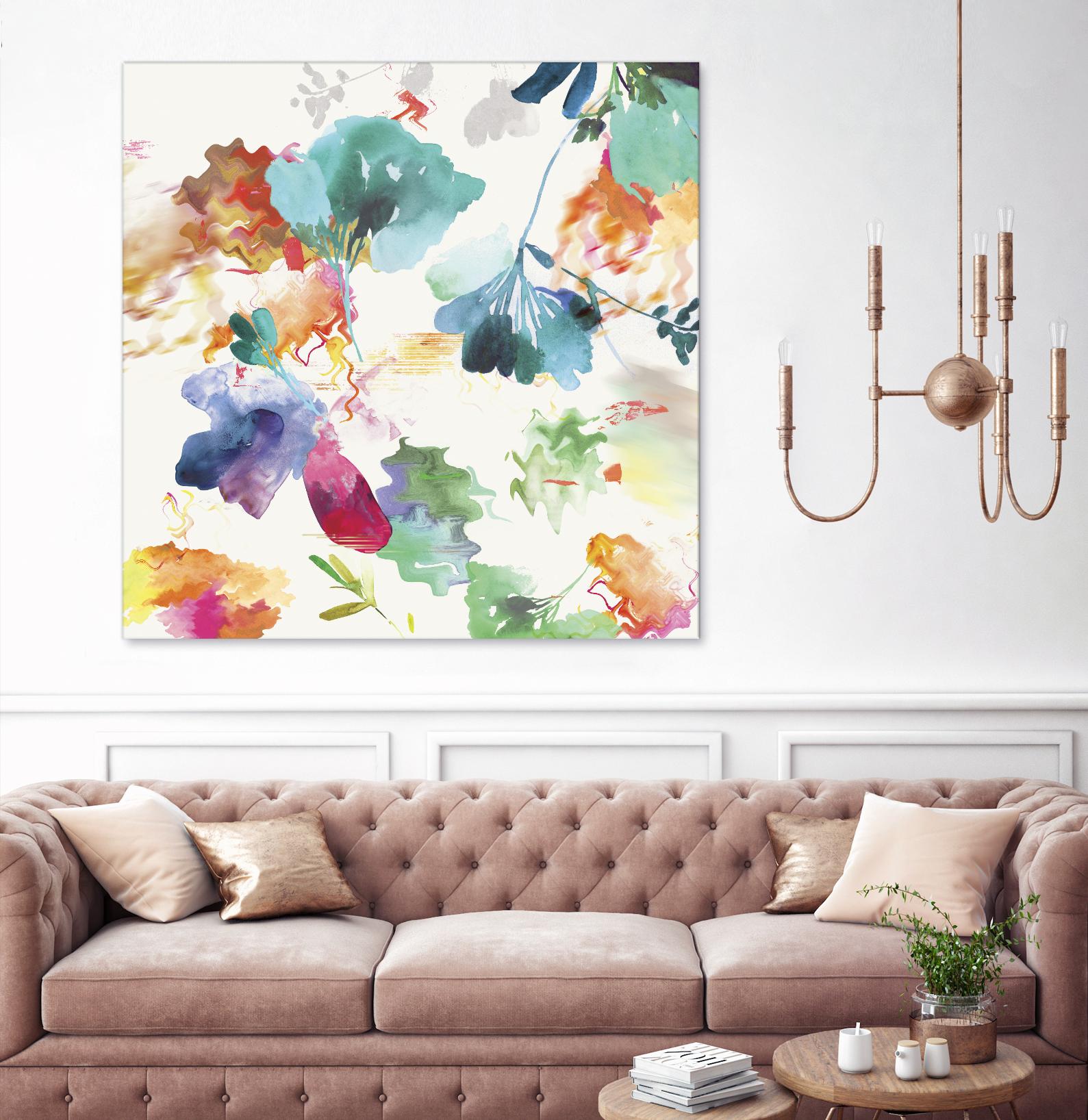 Glitchy Floral I by PI Studio on GIANT ART - blue abstract