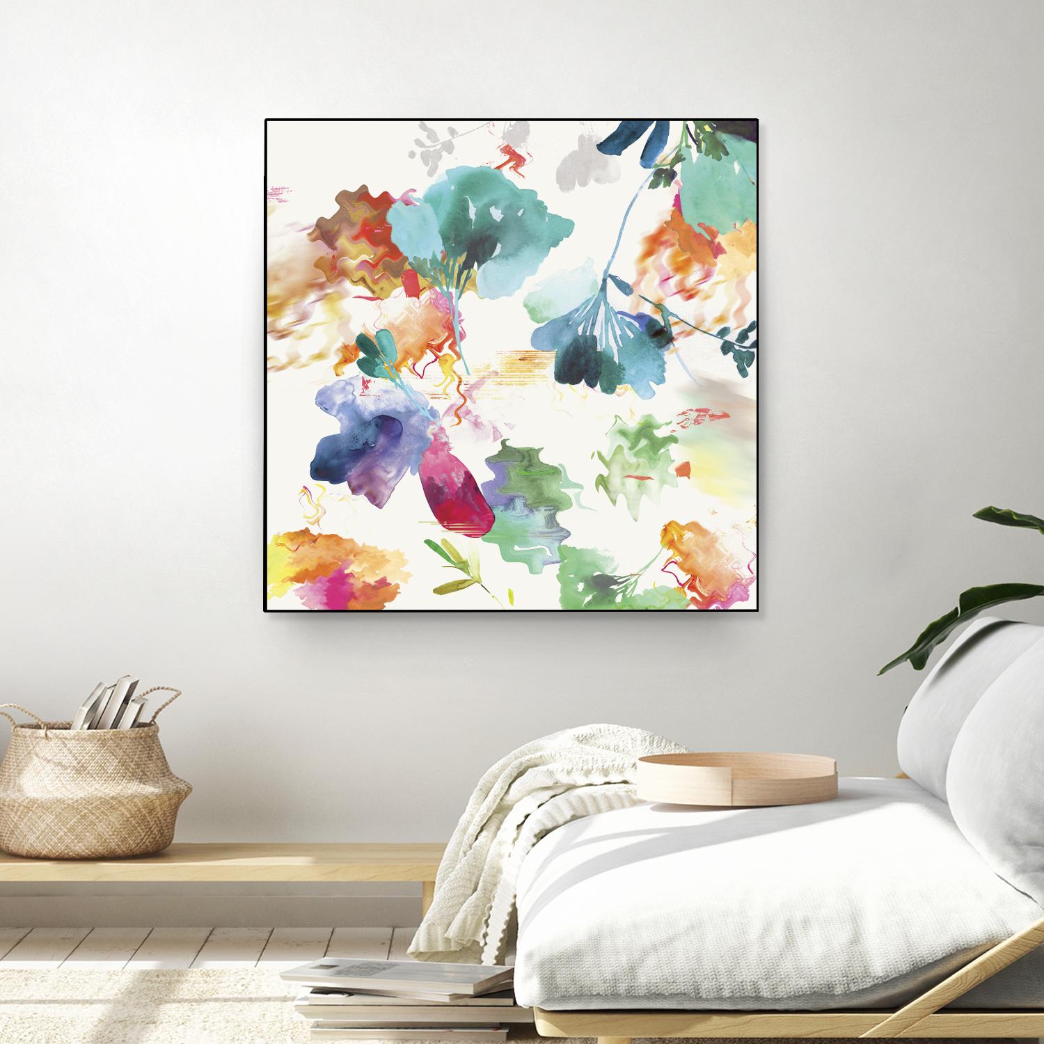 Glitchy Floral I by PI Studio on GIANT ART - blue abstract