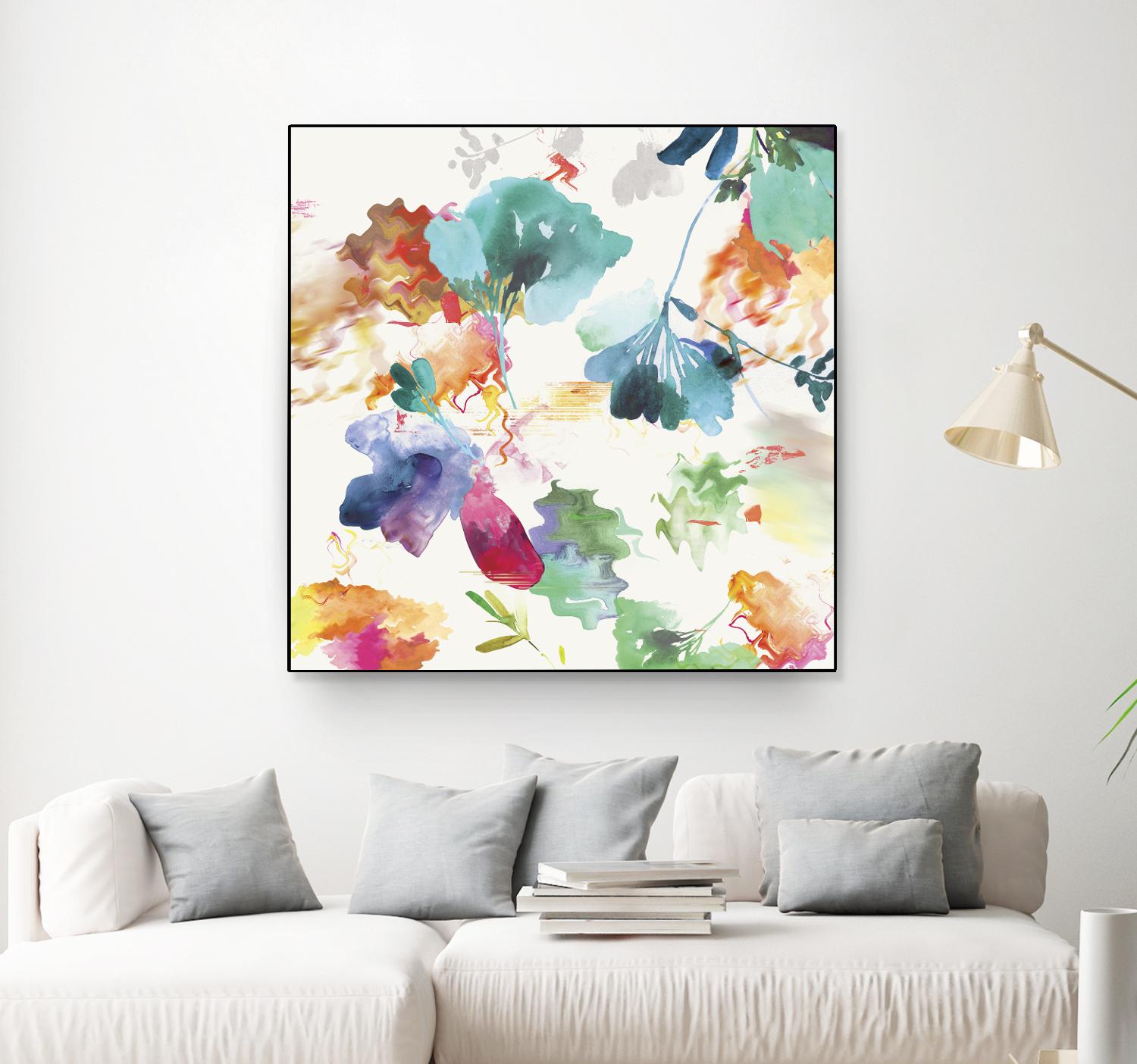 Glitchy Floral I by PI Studio on GIANT ART - blue abstract