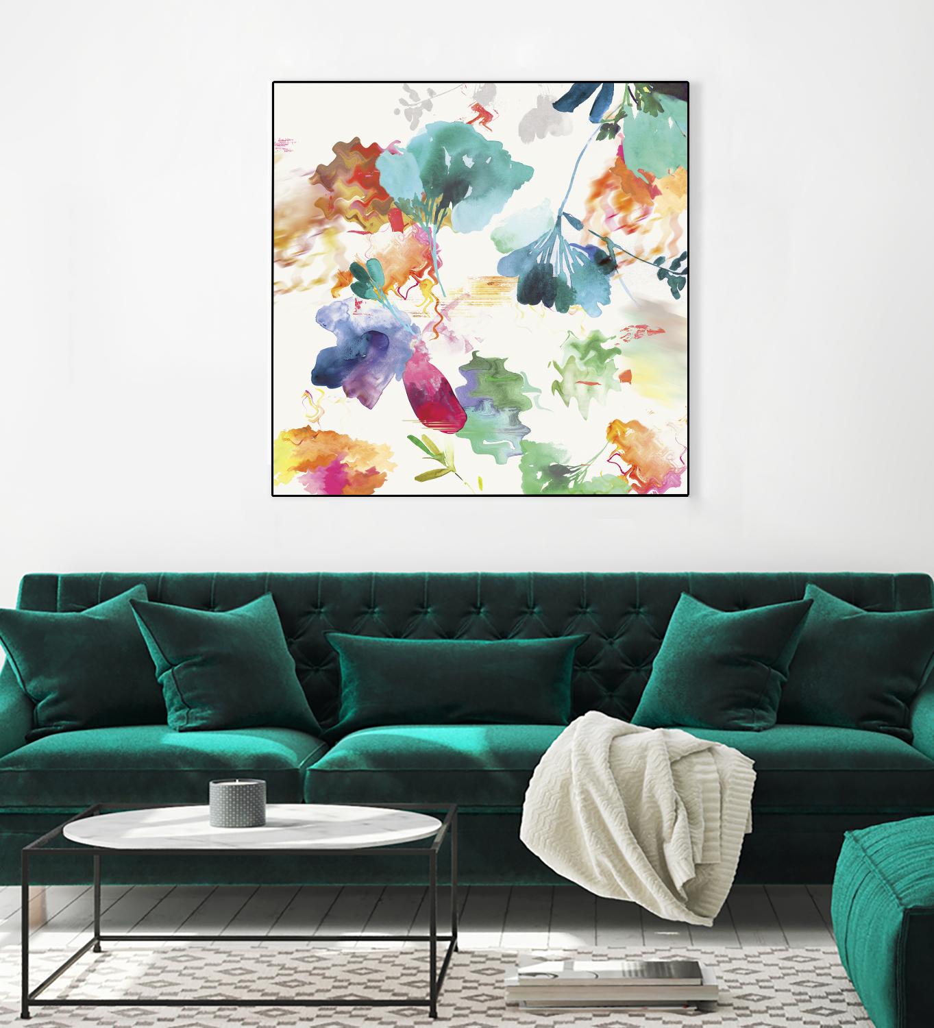 Glitchy Floral I by PI Studio on GIANT ART - blue abstract