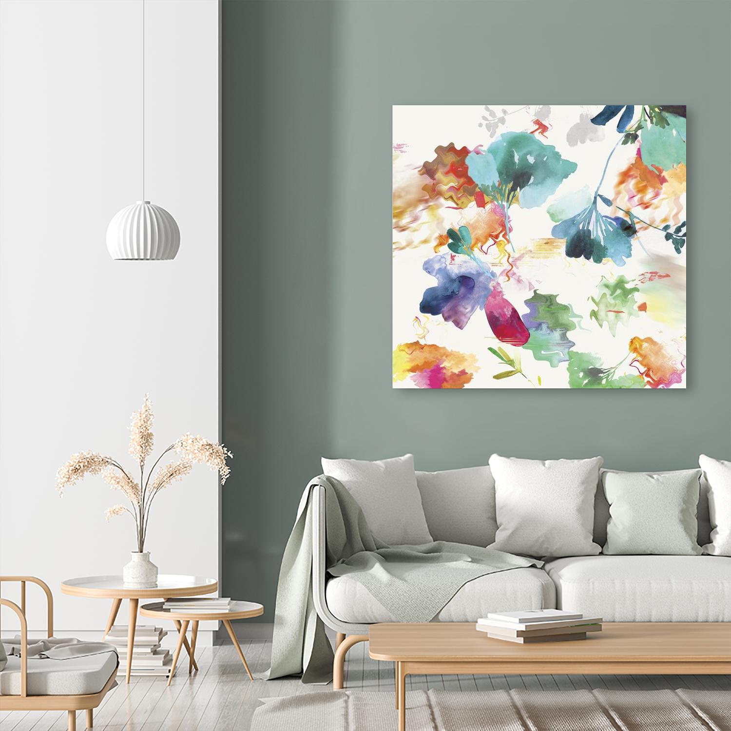 Glitchy Floral I by PI Studio on GIANT ART - blue abstract