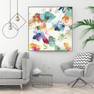 Glitchy Floral I by PI Studio on GIANT ART - blue abstract