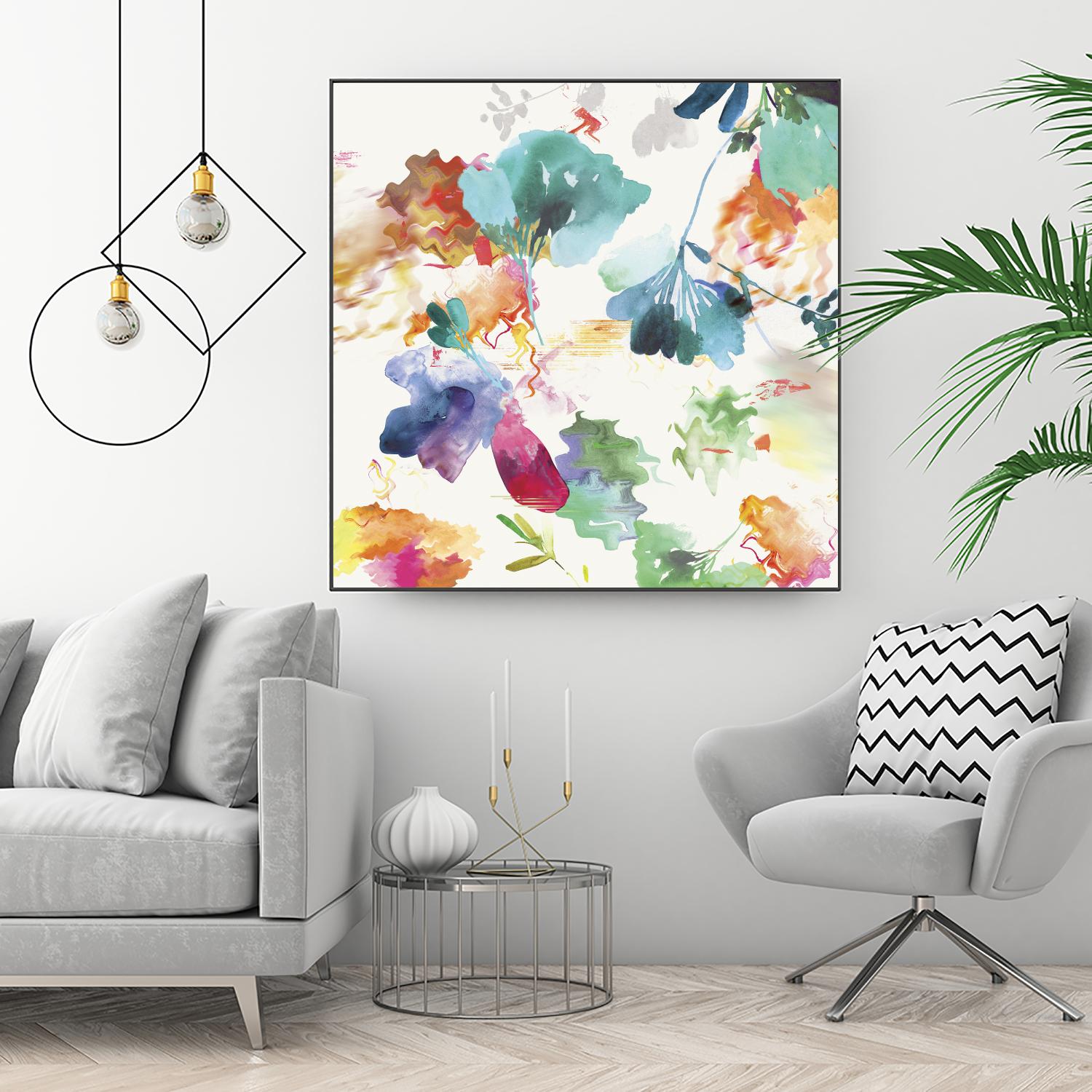 Glitchy Floral I by PI Studio on GIANT ART - blue abstract
