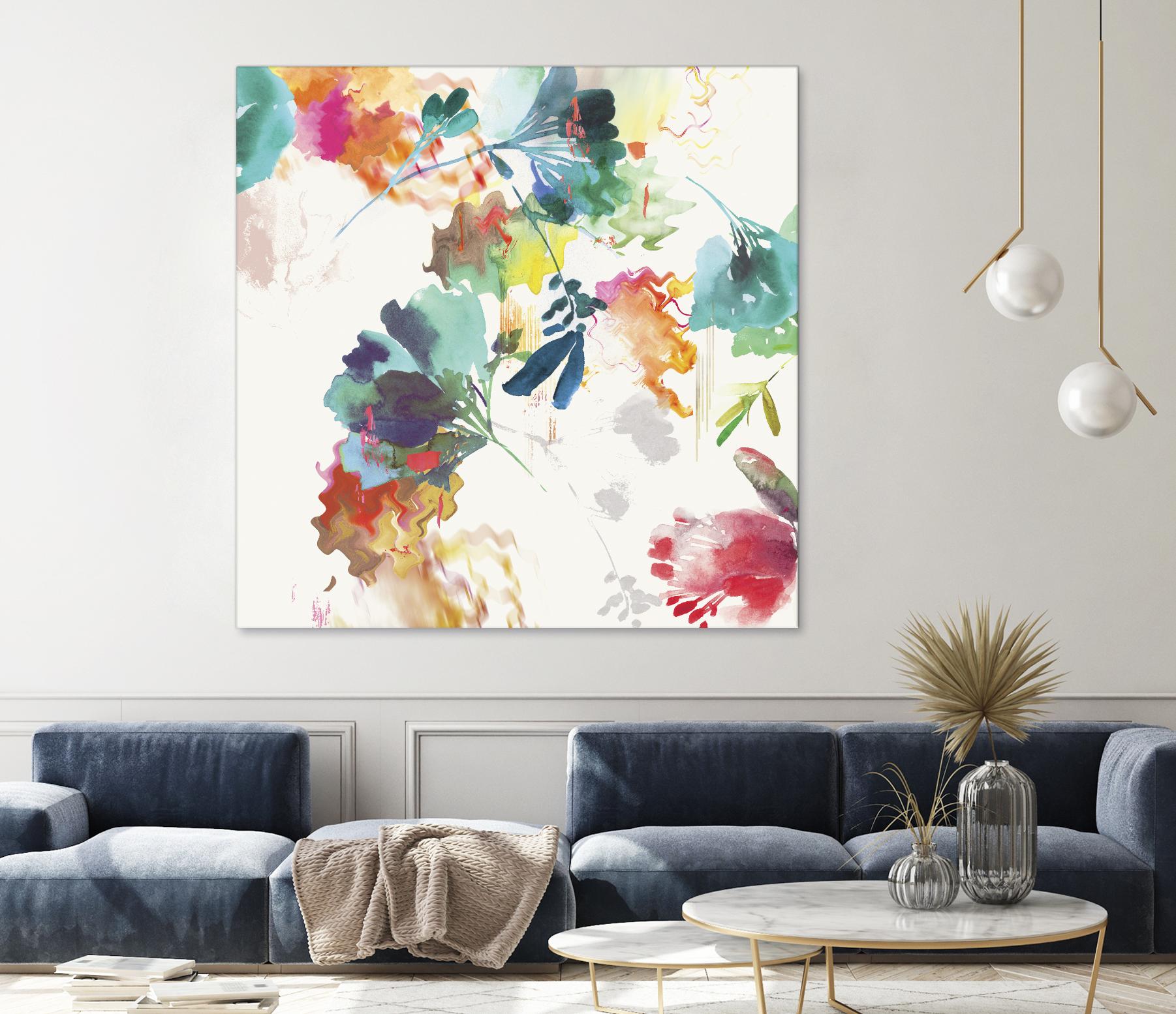 Glitchy Floral II by PI Studio on GIANT ART - blue abstract