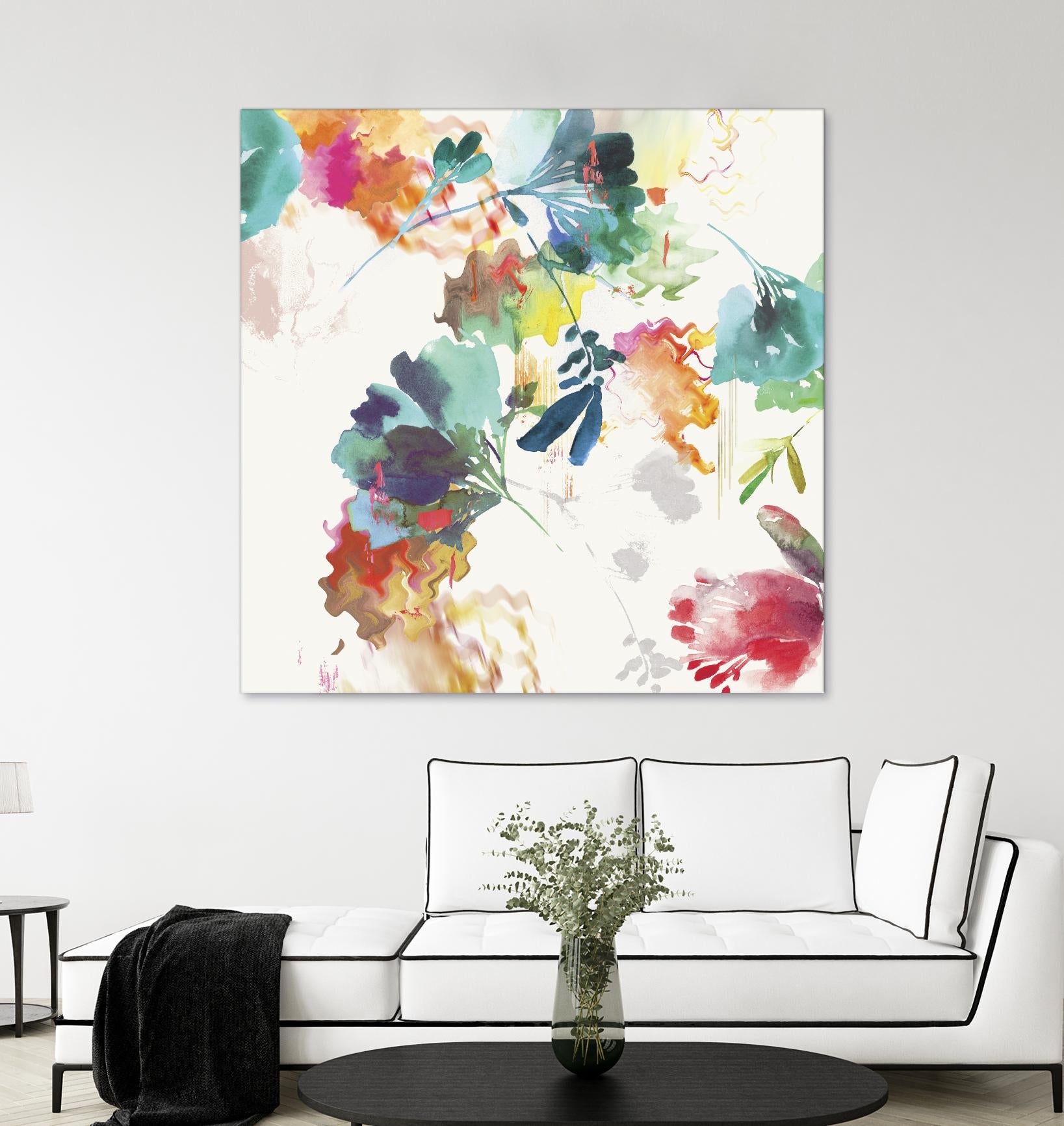 Glitchy Floral II by PI Studio on GIANT ART - blue abstract