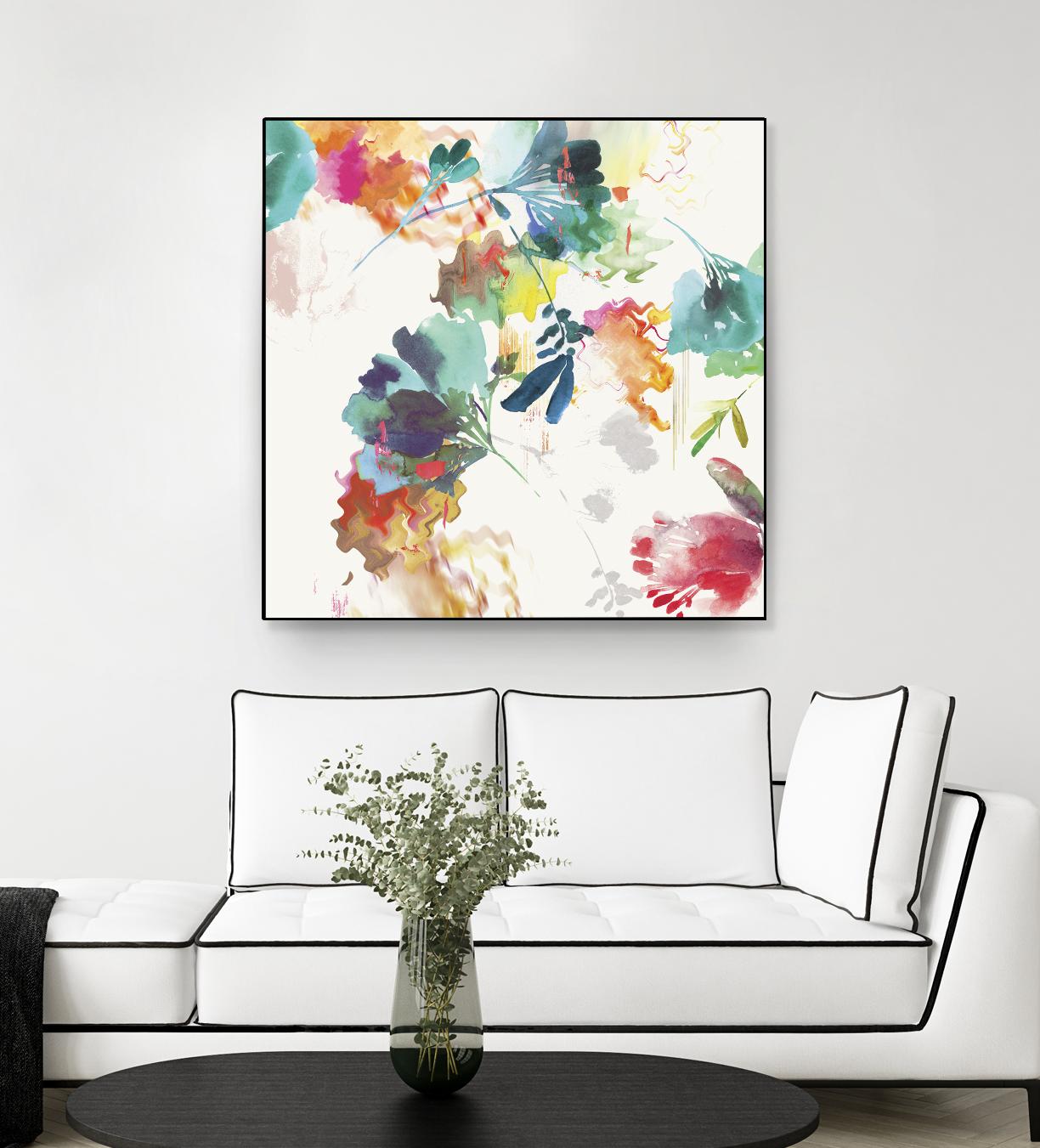 Glitchy Floral II by PI Studio on GIANT ART - blue abstract