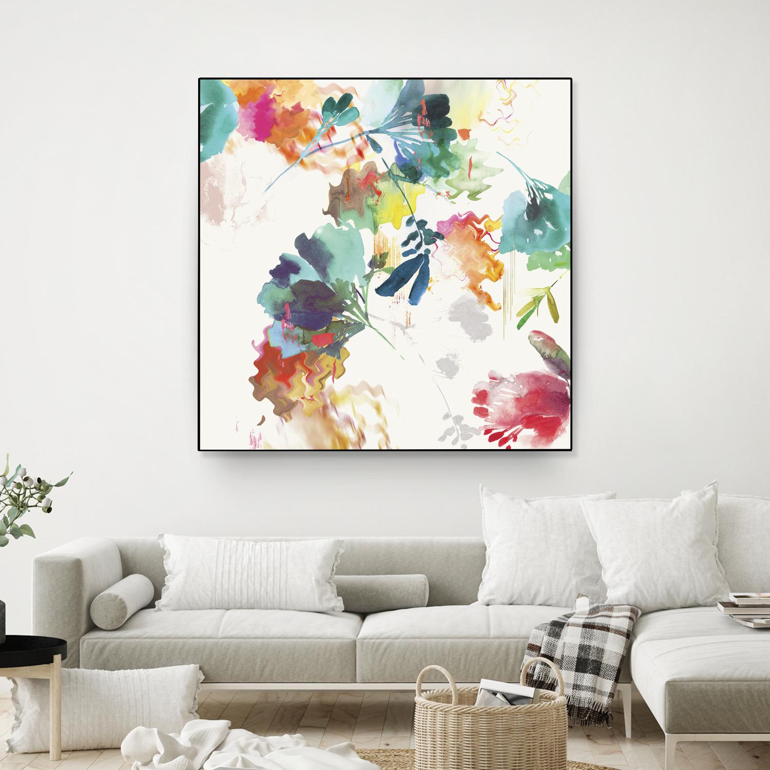 Glitchy Floral II by PI Studio on GIANT ART - blue abstract