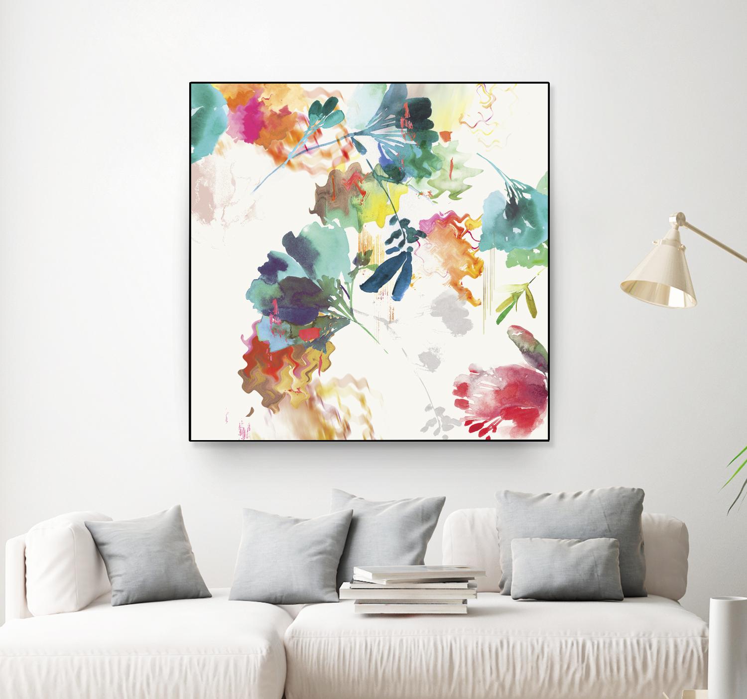 Glitchy Floral II by PI Studio on GIANT ART - blue abstract