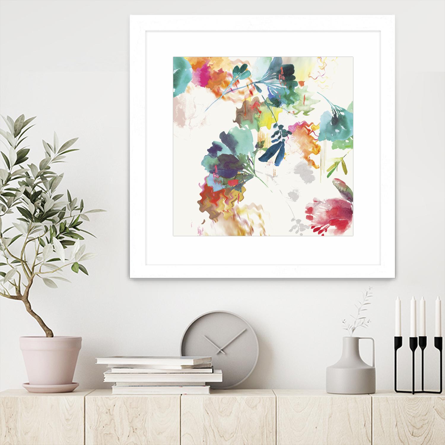 Glitchy Floral II by PI Studio on GIANT ART - blue abstract