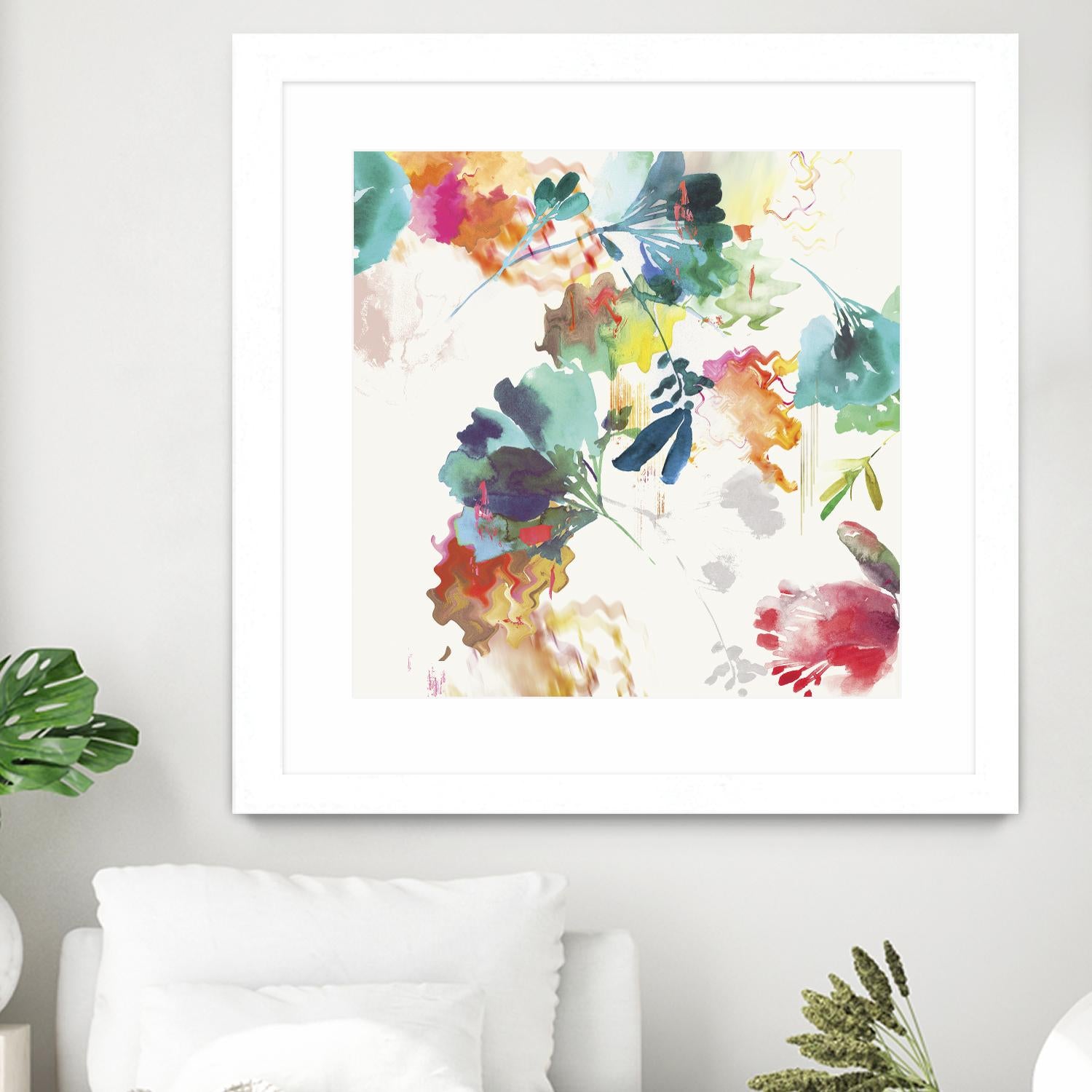 Glitchy Floral II by PI Studio on GIANT ART - blue abstract