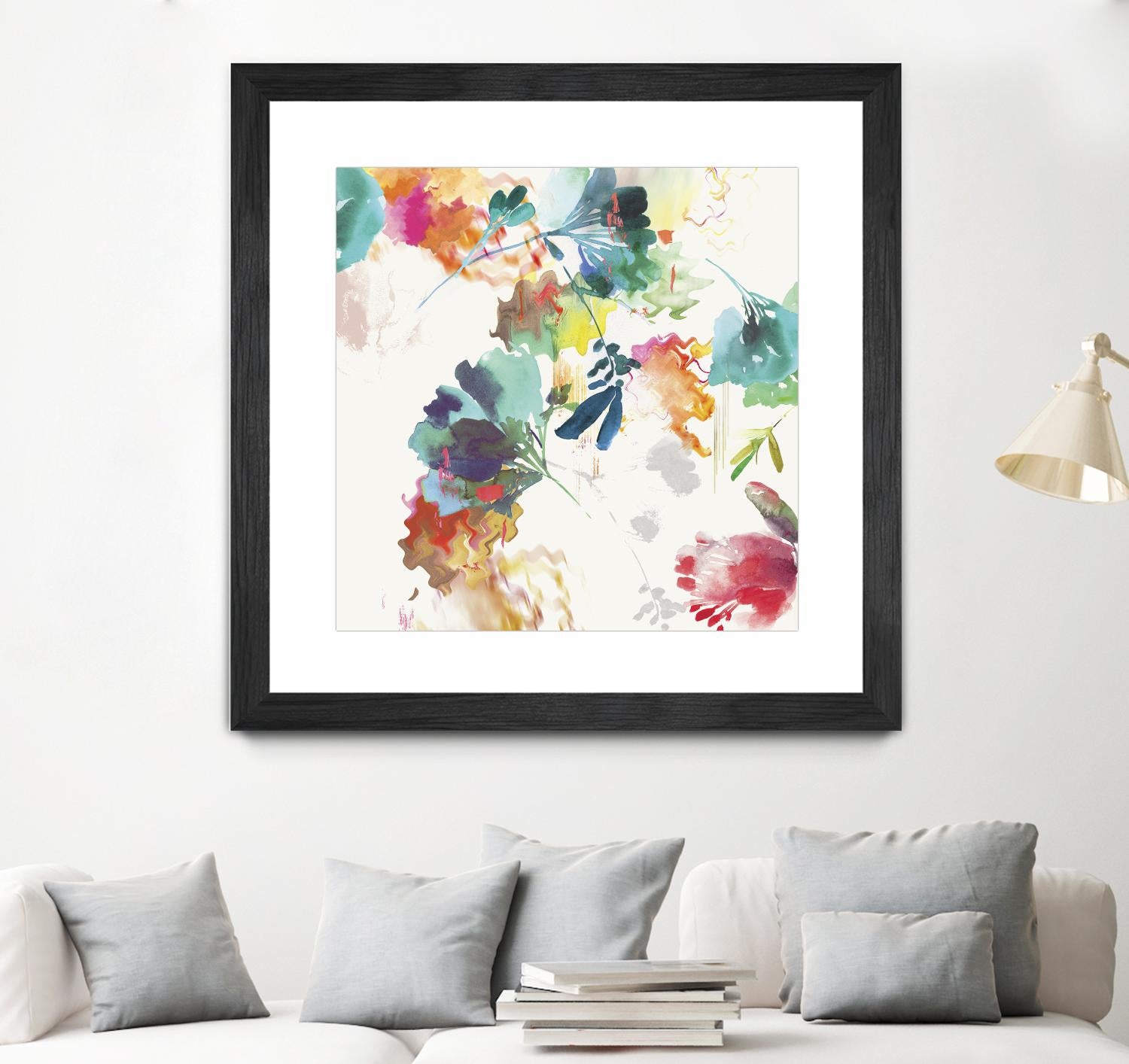 Glitchy Floral II by PI Studio on GIANT ART - blue abstract