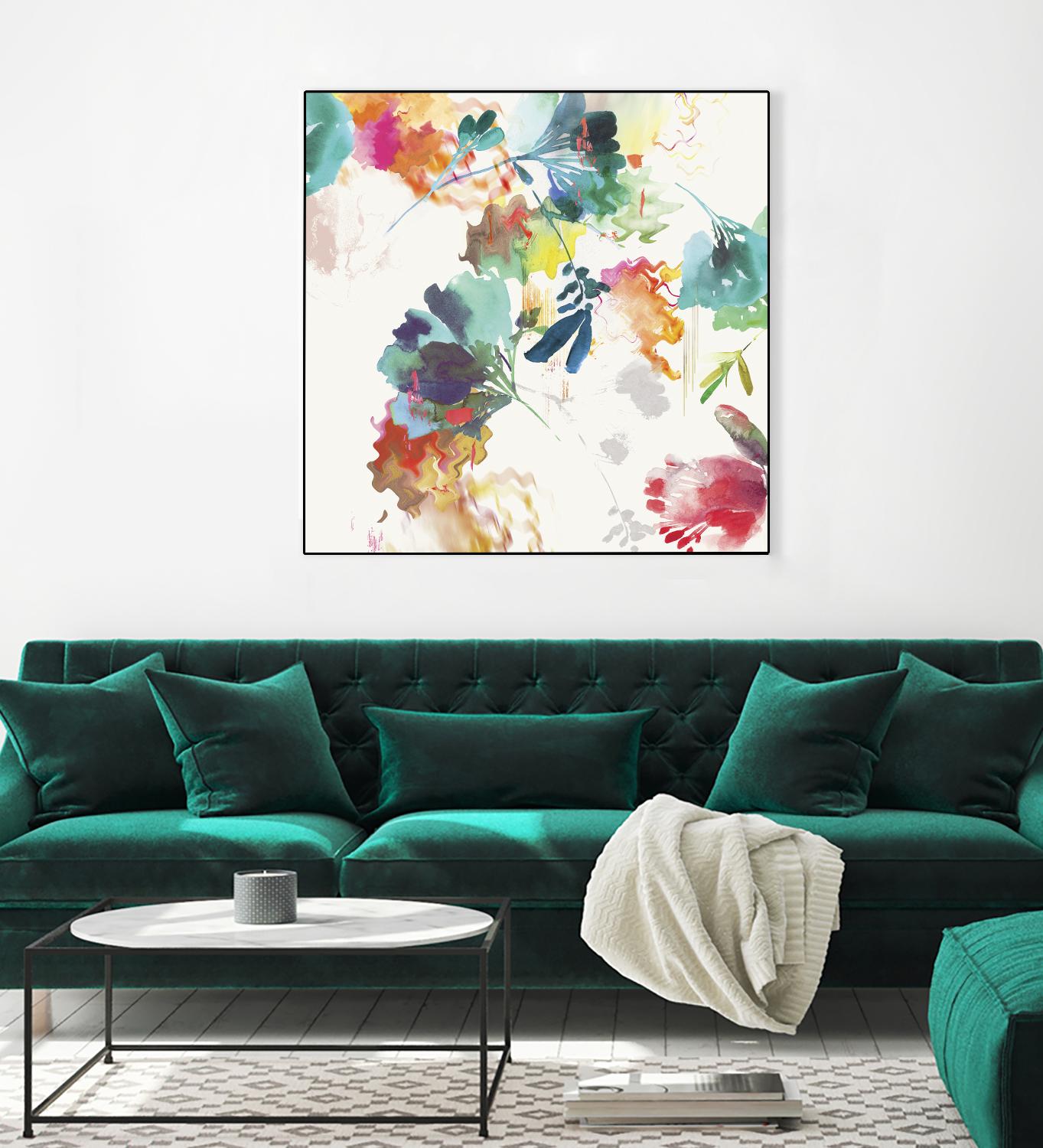 Glitchy Floral II by PI Studio on GIANT ART - blue abstract