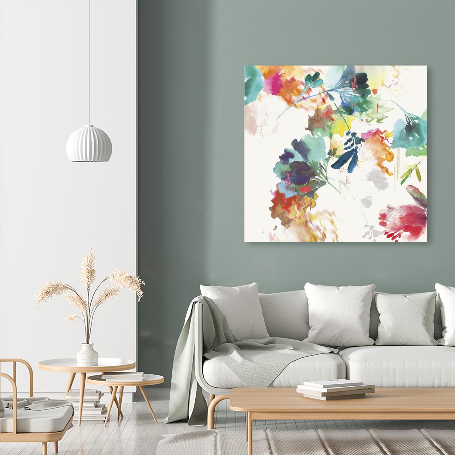 Glitchy Floral II by PI Studio on GIANT ART - blue abstract