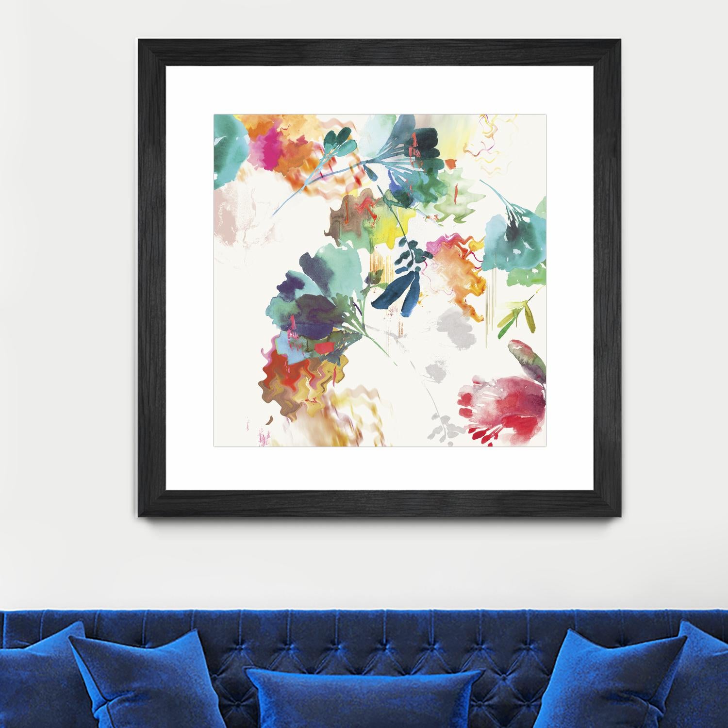 Glitchy Floral II by PI Studio on GIANT ART - blue abstract
