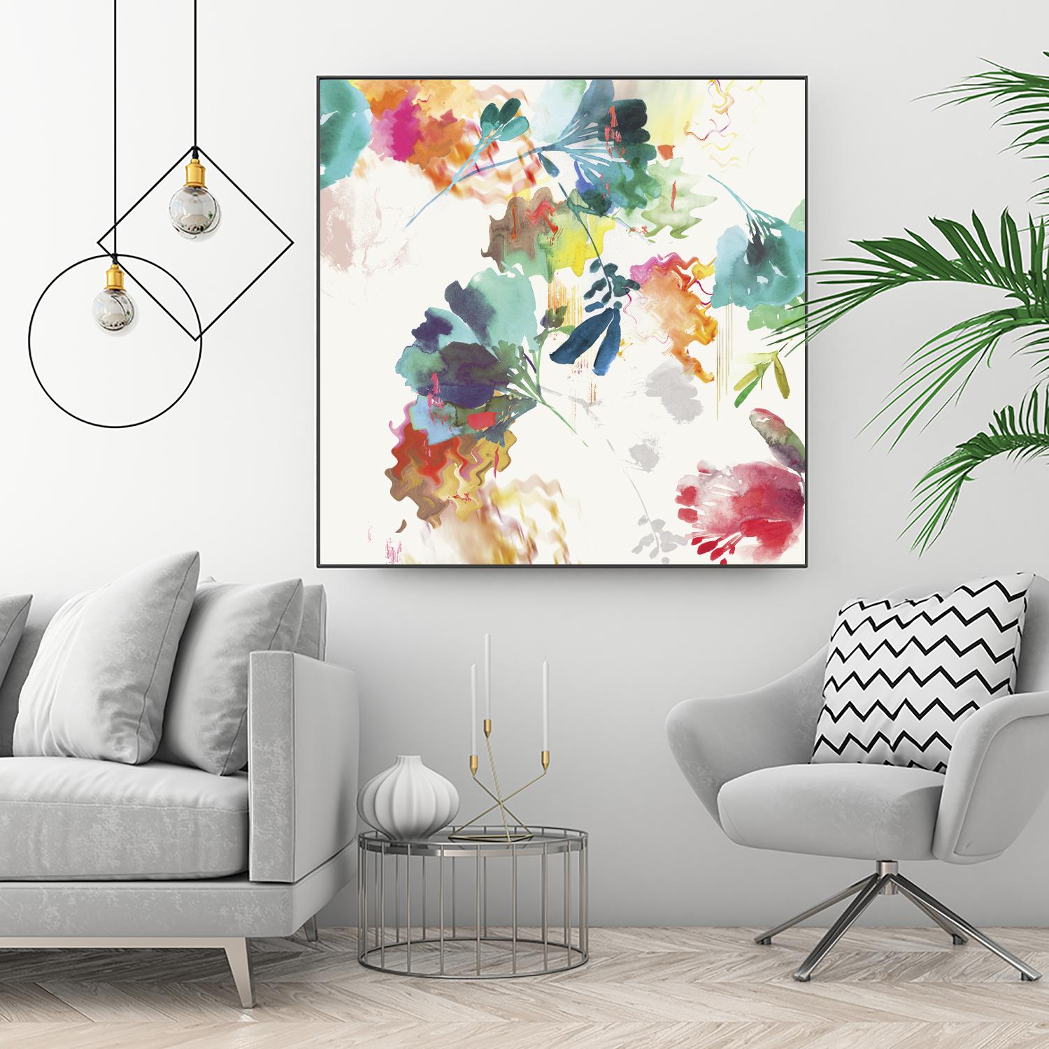 Glitchy Floral II by PI Studio on GIANT ART - blue abstract