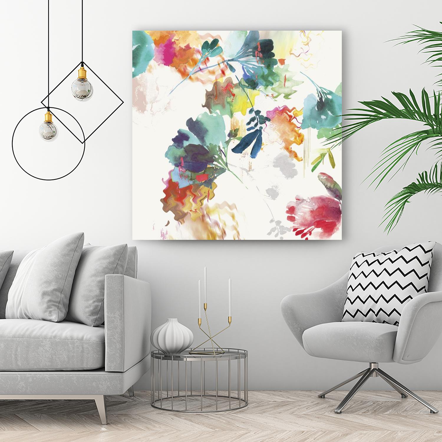 Glitchy Floral II by PI Studio on GIANT ART - blue abstract
