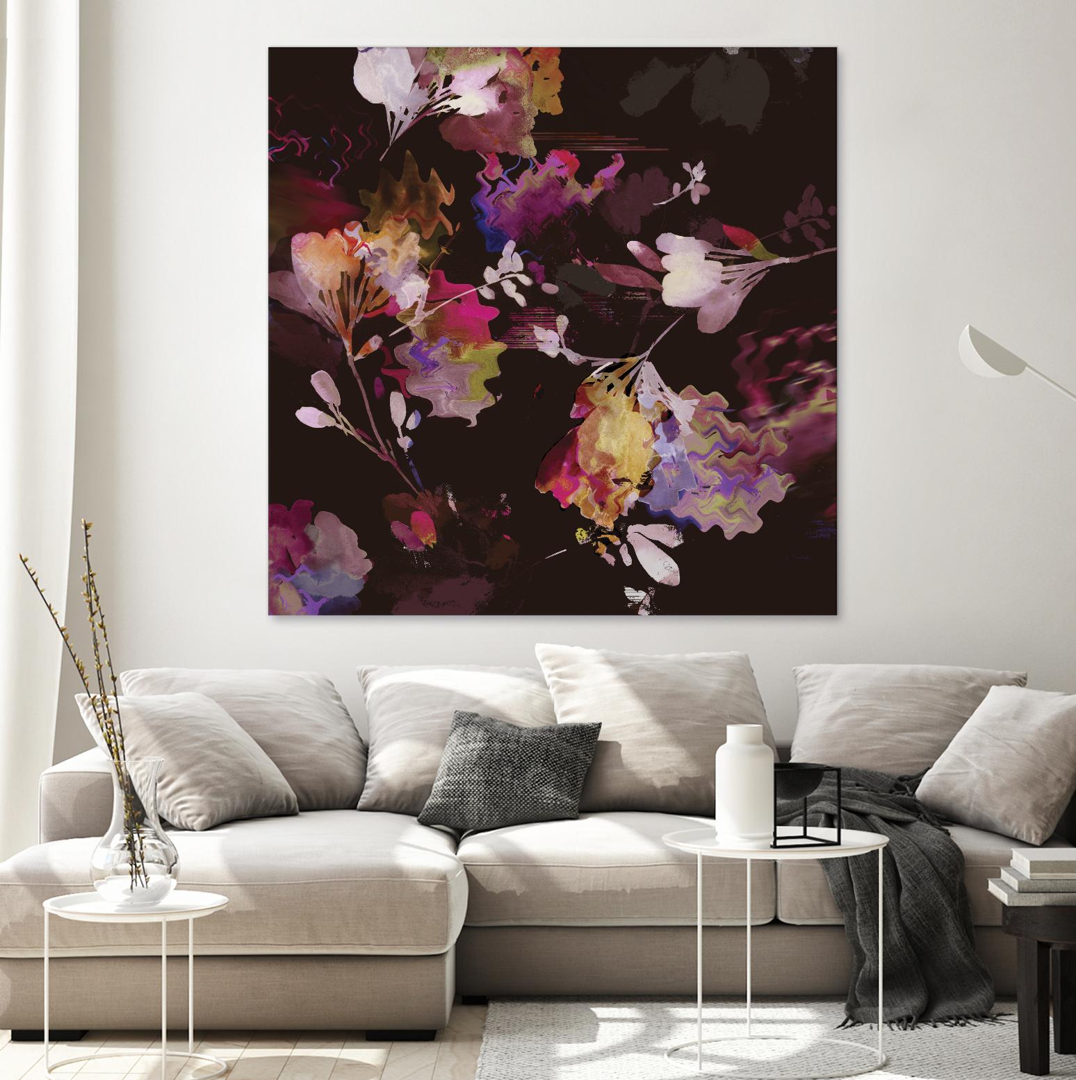 Glitchy Floral III by PI Studio on GIANT ART - pink abstract