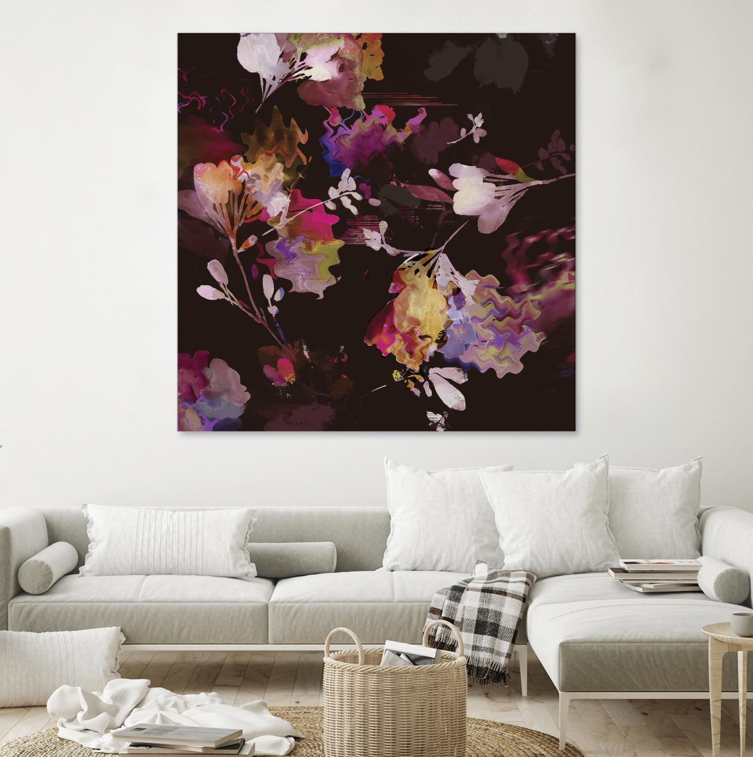 Glitchy Floral III by PI Studio on GIANT ART - pink abstract