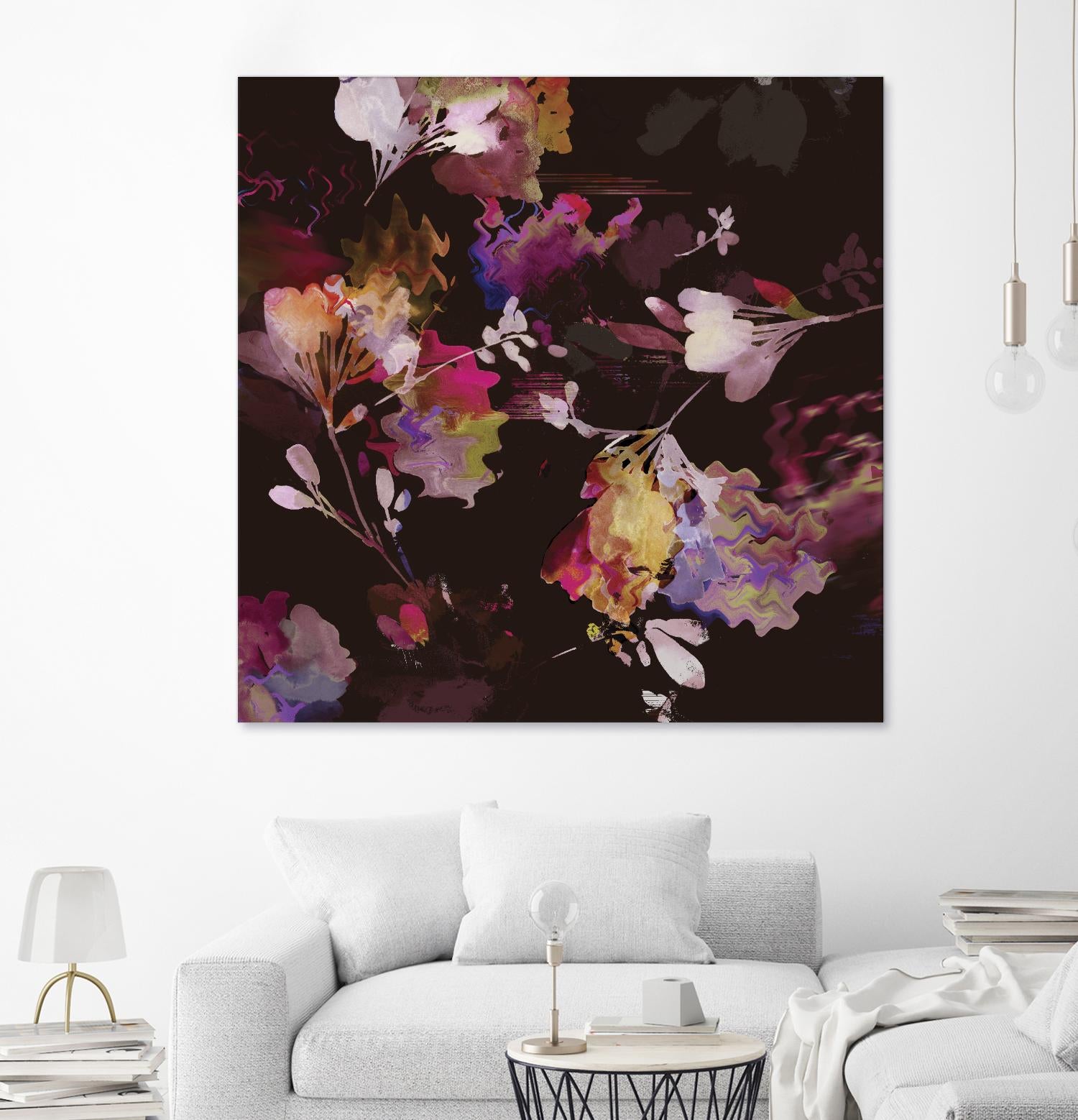 Glitchy Floral III by PI Studio on GIANT ART - pink abstract