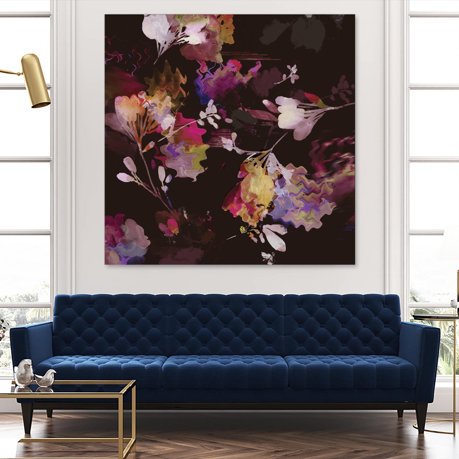 Glitchy Floral III by PI Studio on GIANT ART - pink abstract