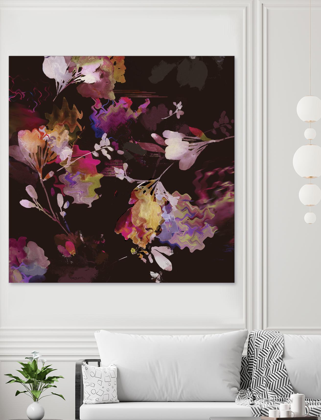 Glitchy Floral III by PI Studio on GIANT ART - pink abstract